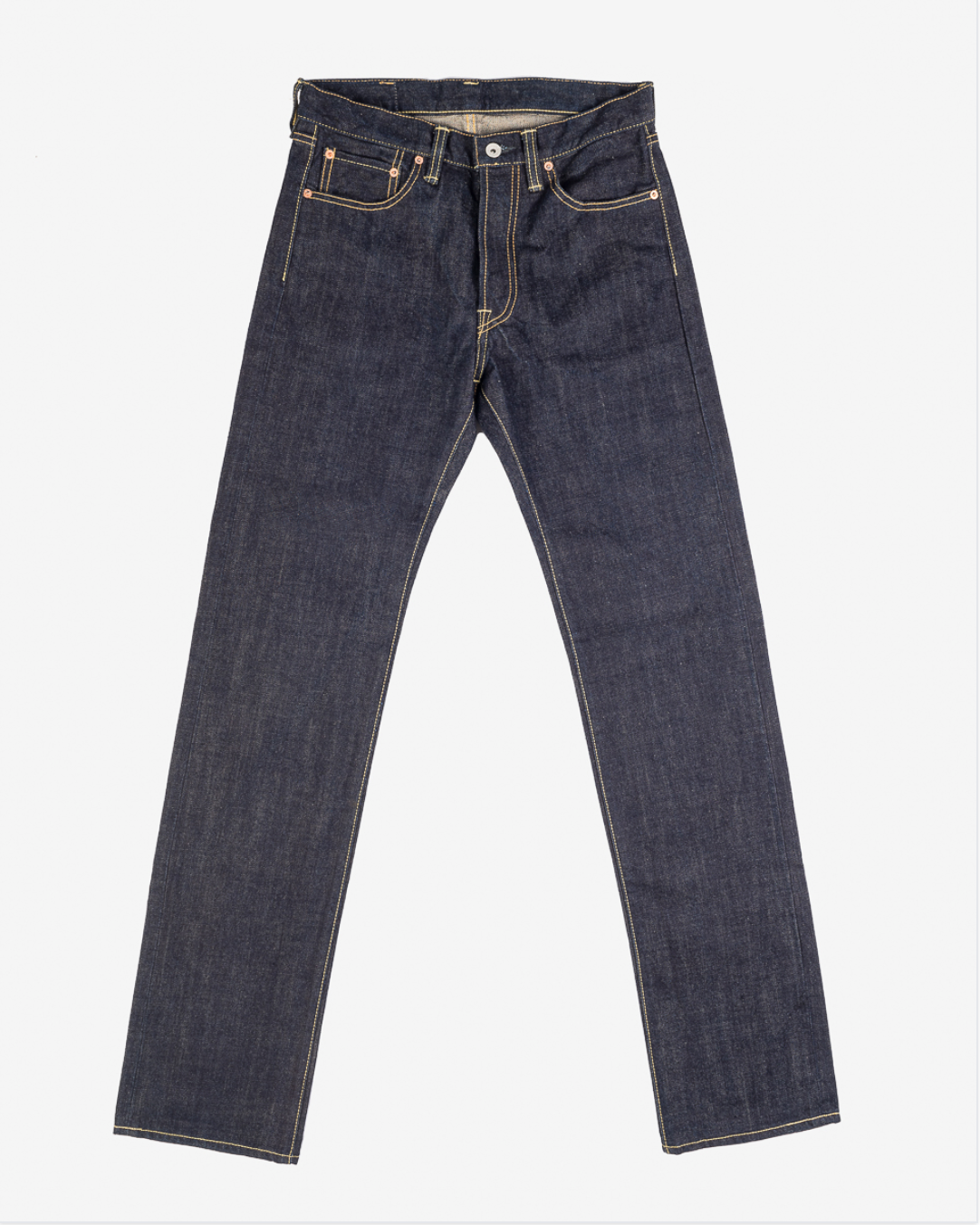 17oz Selvedge Denim Straight Cut Jeans - Natural Indigo IH-634N