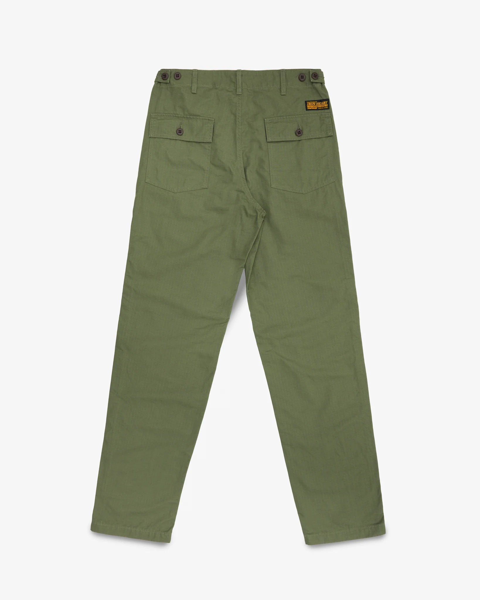 IH-747-GRN Iron Heart 8oz Ripstop Baker Pants - Army Green