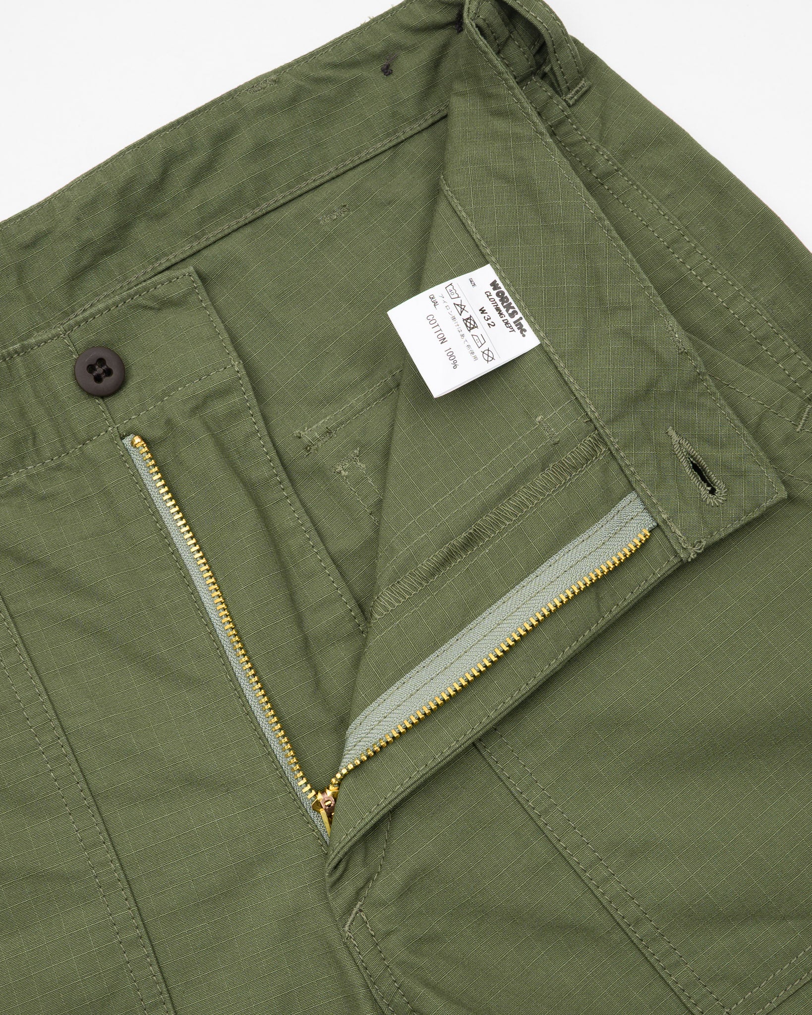 IH-747-GRN Iron Heart 8oz Ripstop Baker Pants - Army Green