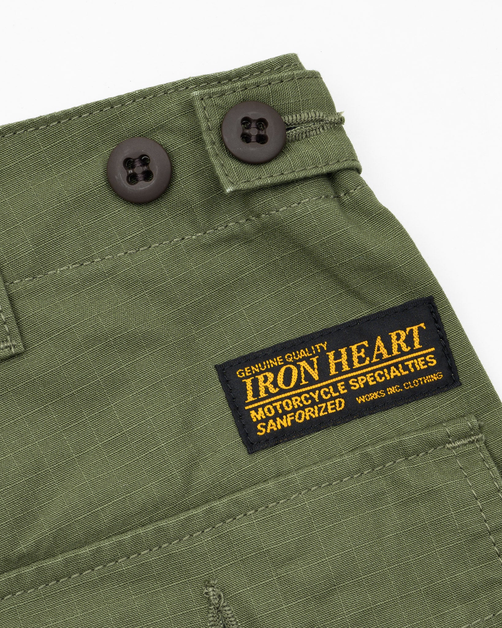 IH-747-GRN Iron Heart 8oz Ripstop Baker Pants - Army Green