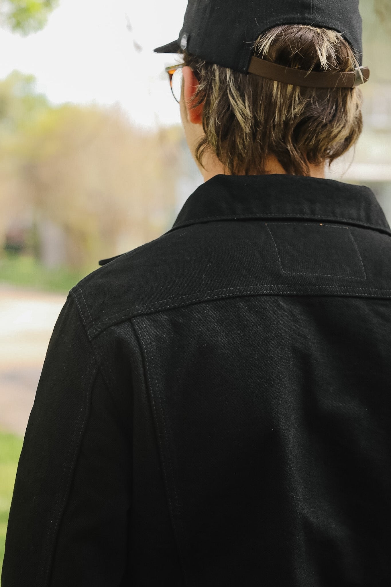 IHJ-86-BLK 14oz Selvedge Denim Modified Type III Jacket - Black/Black