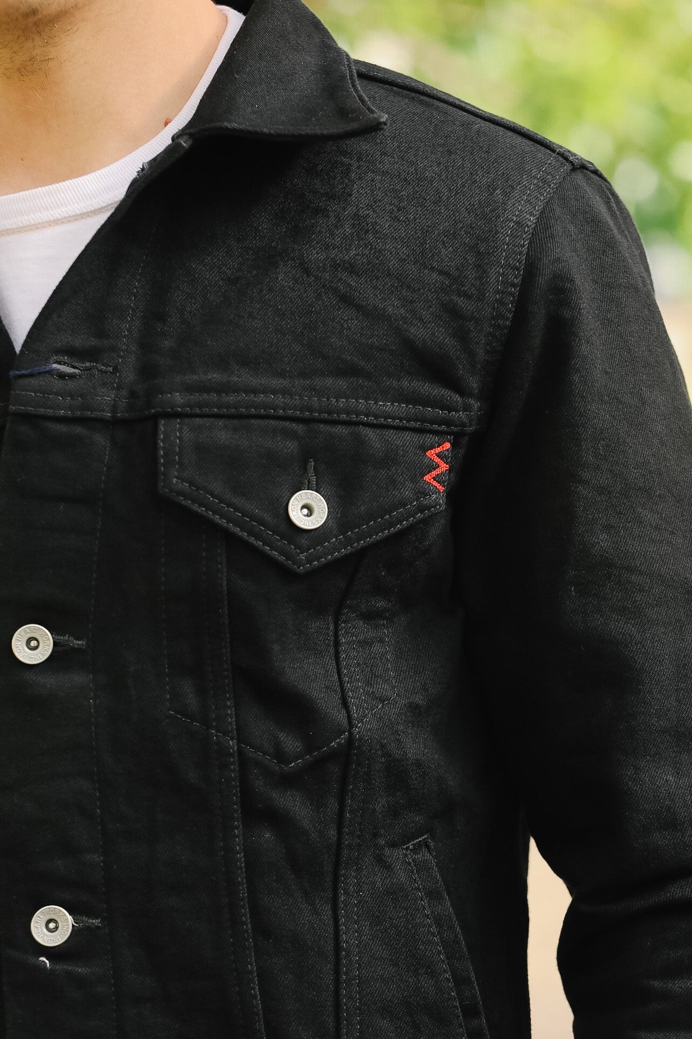 IHJ-86-BLK 14oz Selvedge Denim Modified Type III Jacket - Black/Black