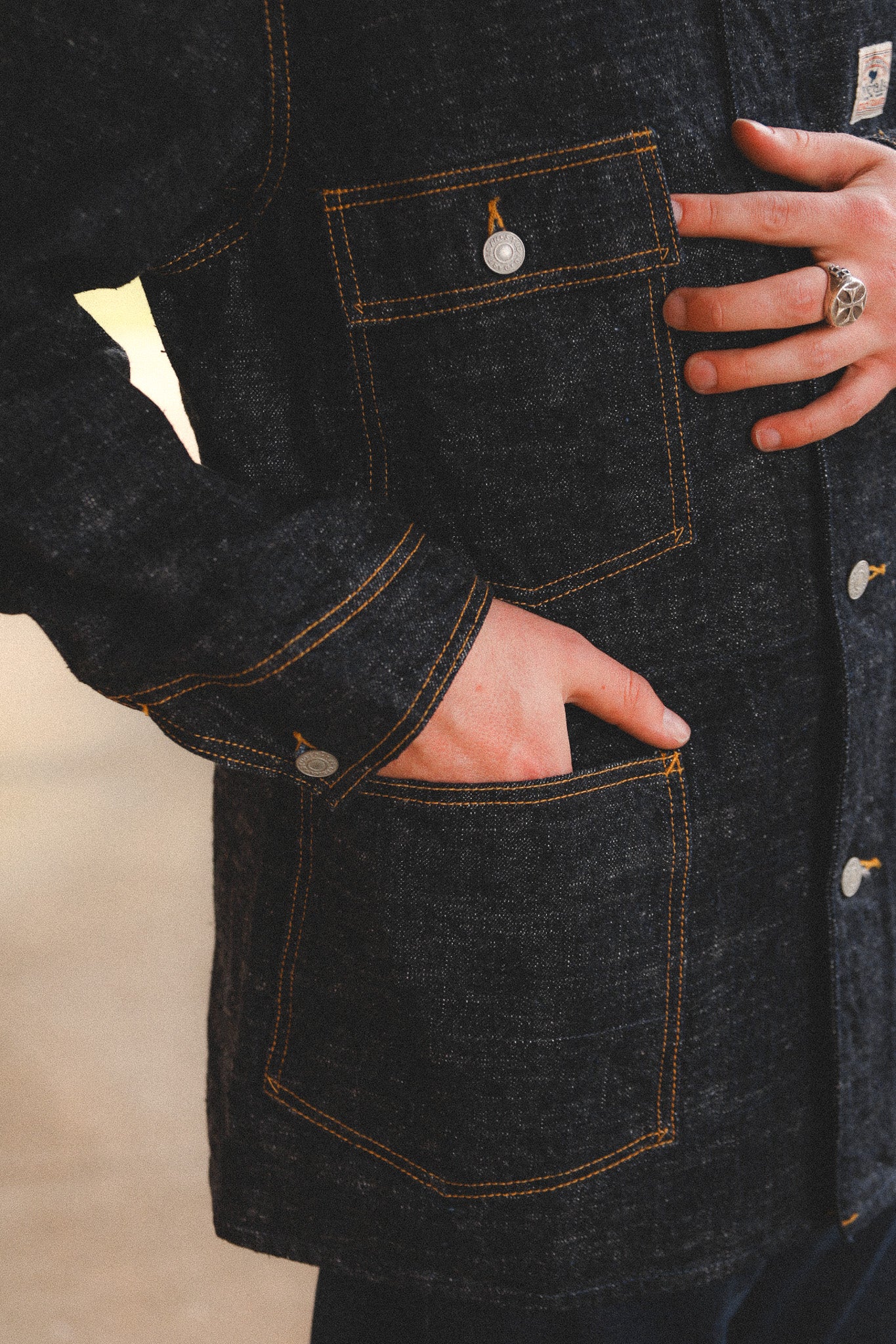 D4620 Studio D'Artisan GL3 Selvedge Denim Coverall Jacket- Indigo