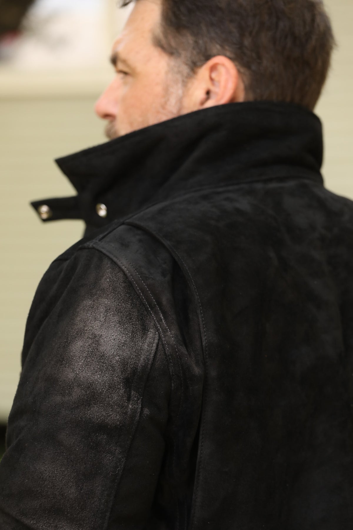 IHJ-156-BLK Iron Heart Horsehide Suede M65 Jacket - Black