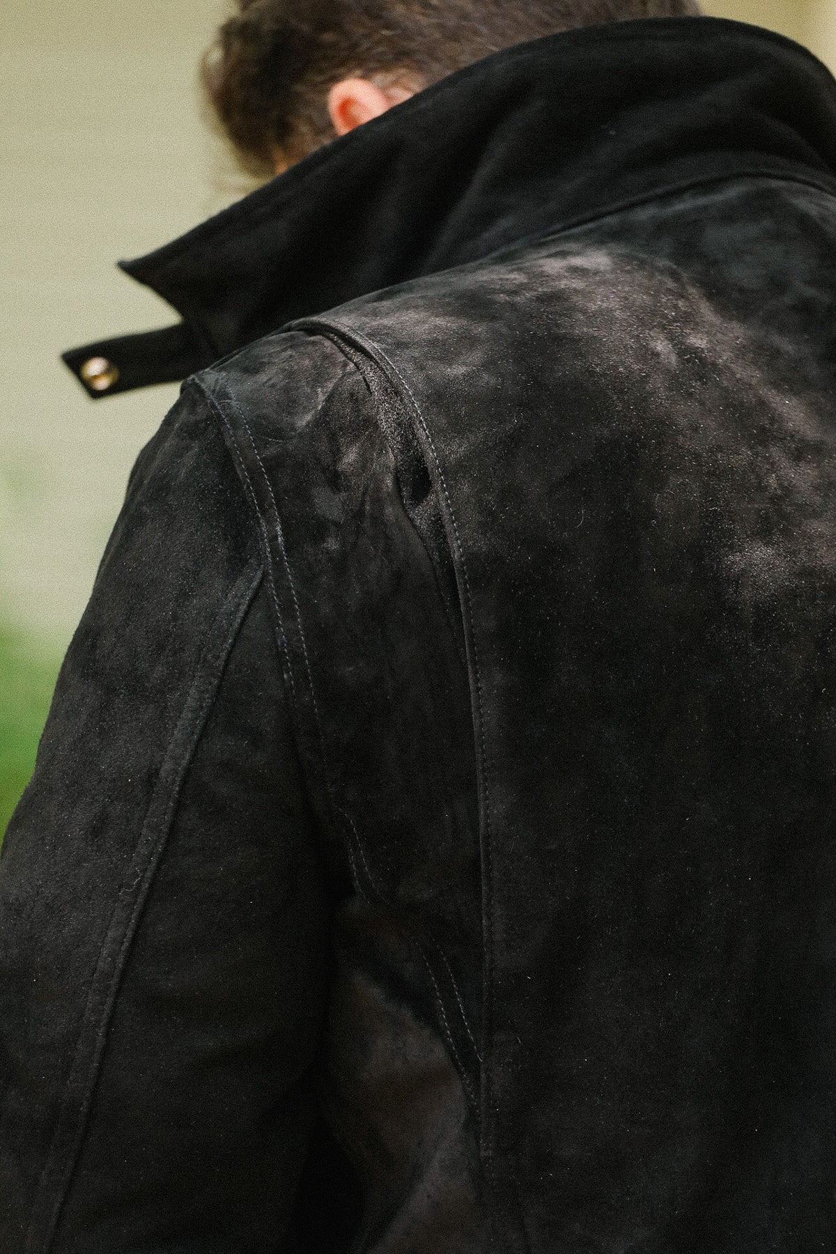 IHJ-156-BLK Iron Heart Horsehide Suede M65 Jacket - Black