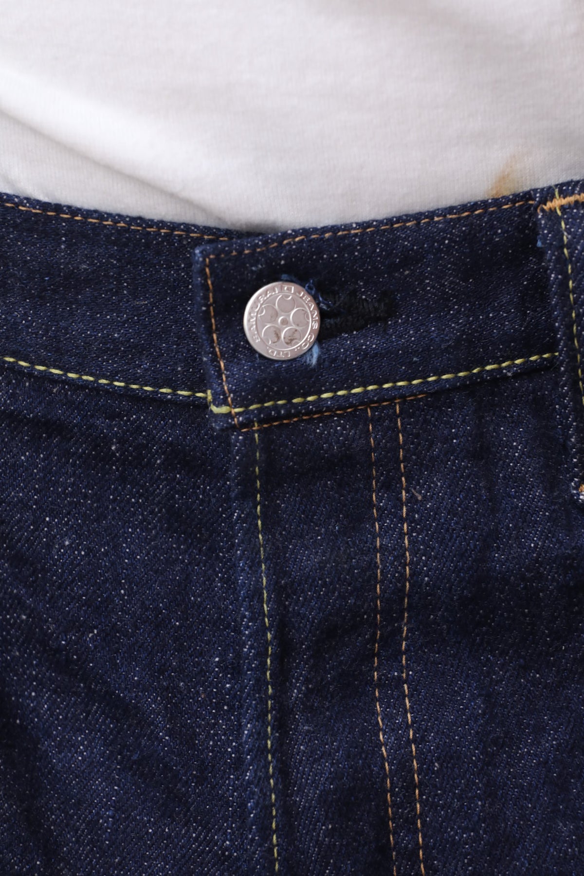 S500AX-SAKURA Samurai 18oz Regular Straight "AI+ Sakura Selvedge" -Cherry Blossom/ Indigo