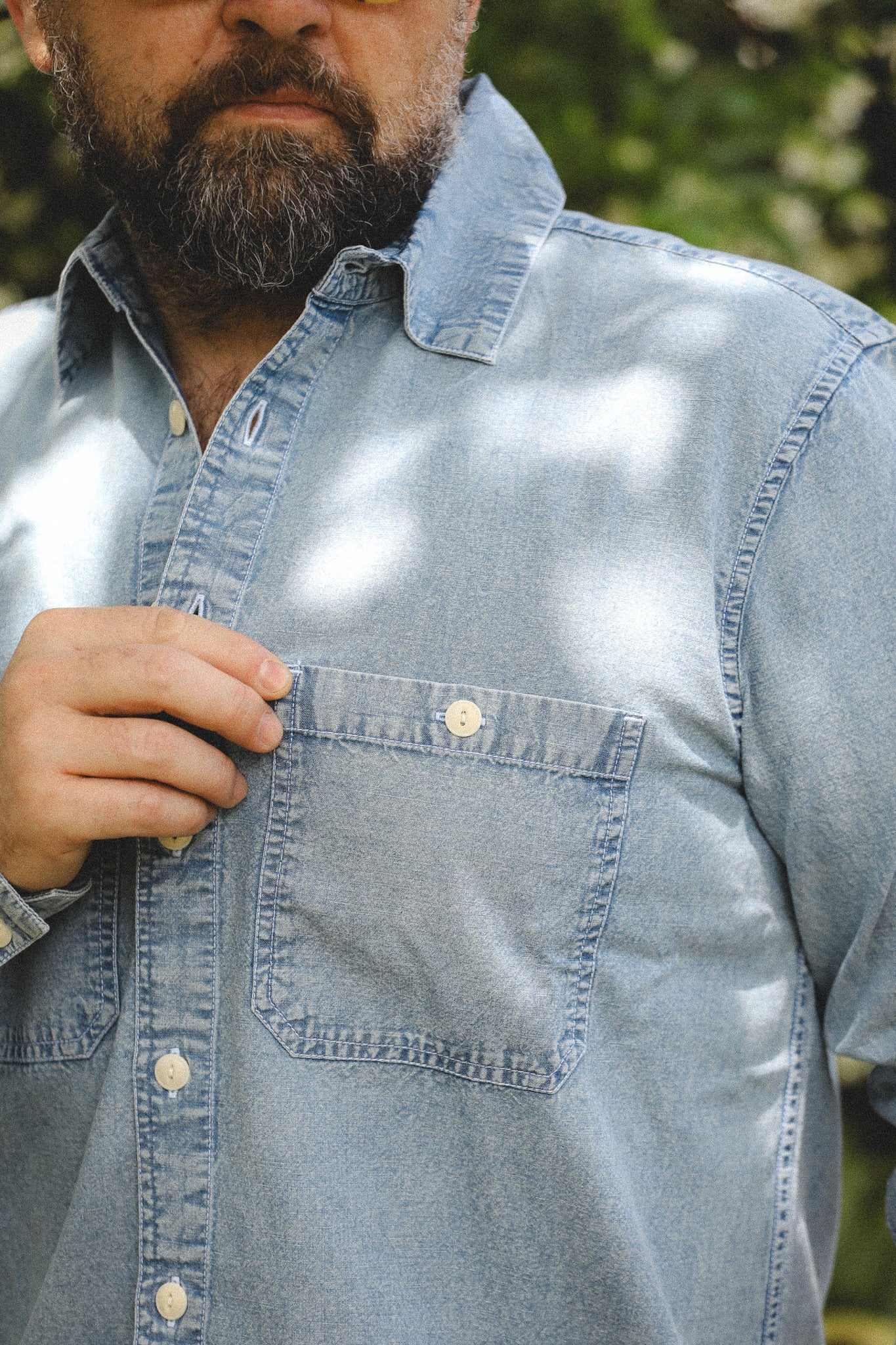 3sixteen Utility Chambray Shirt- Washed Indigo