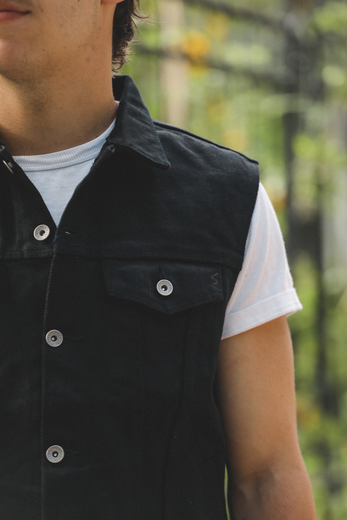 IH-9526V Iron Heart 21oz Non-Fade Denim Type III Vest - Superblack