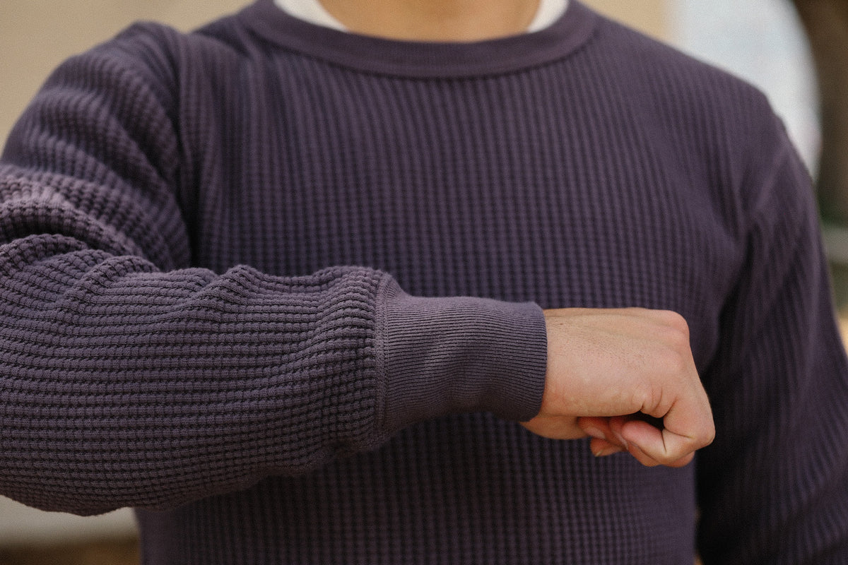 60BW UES Big Waffle Thermal- Purple Navy