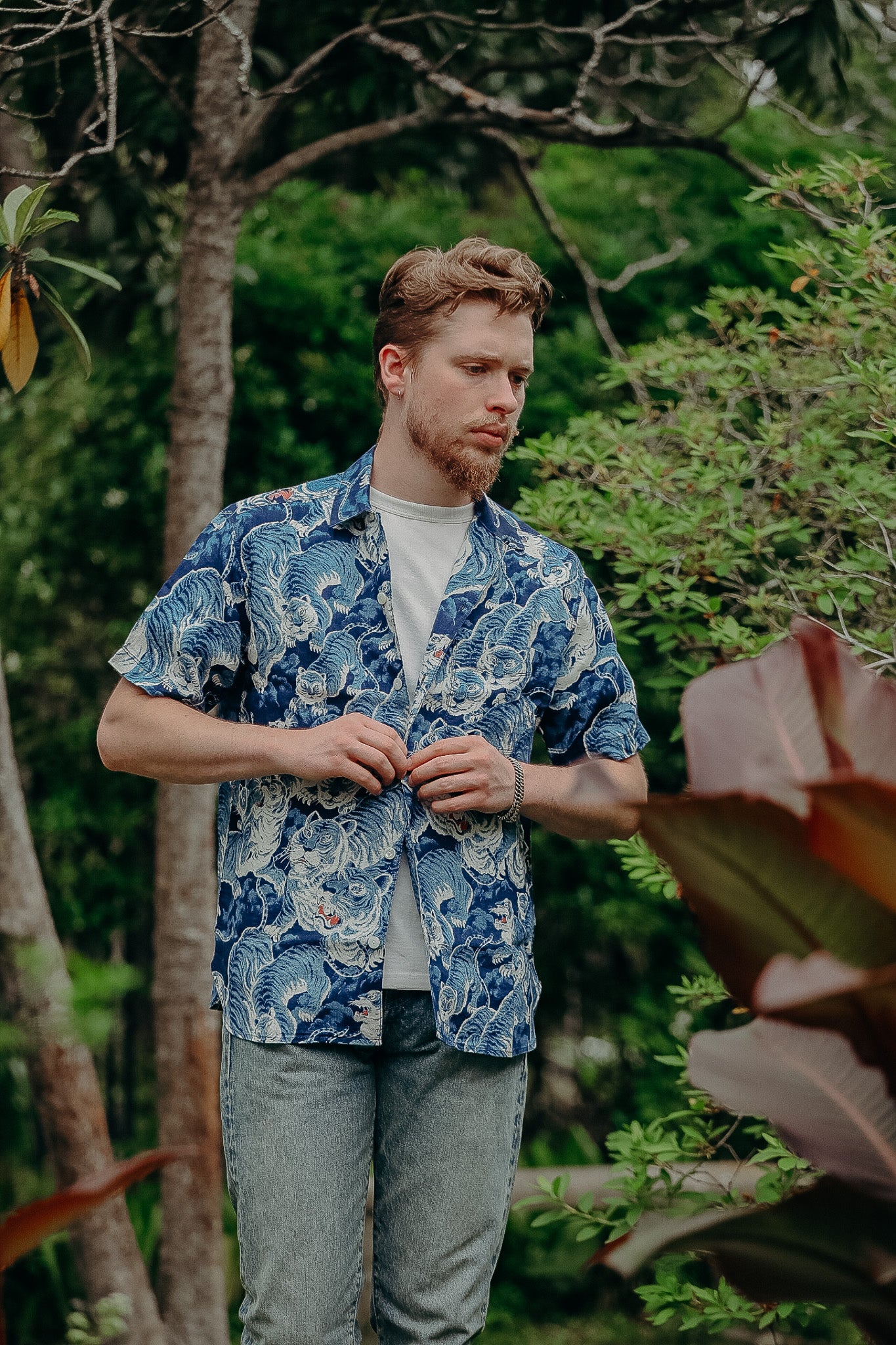 Freenote Cloth Tiger Hawaiian Shirt - Ice