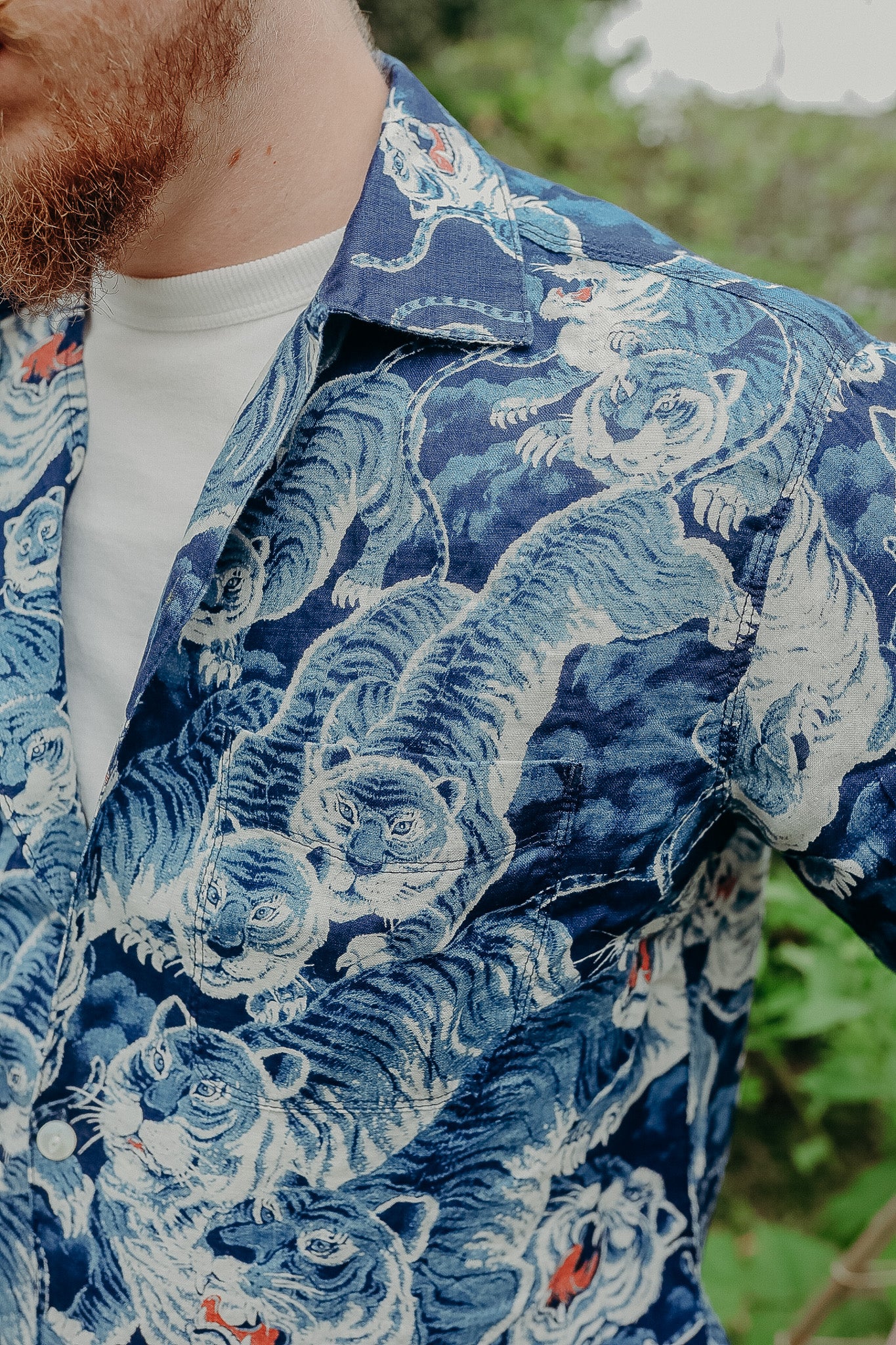 Freenote Cloth Tiger Hawaiian Shirt - Ice