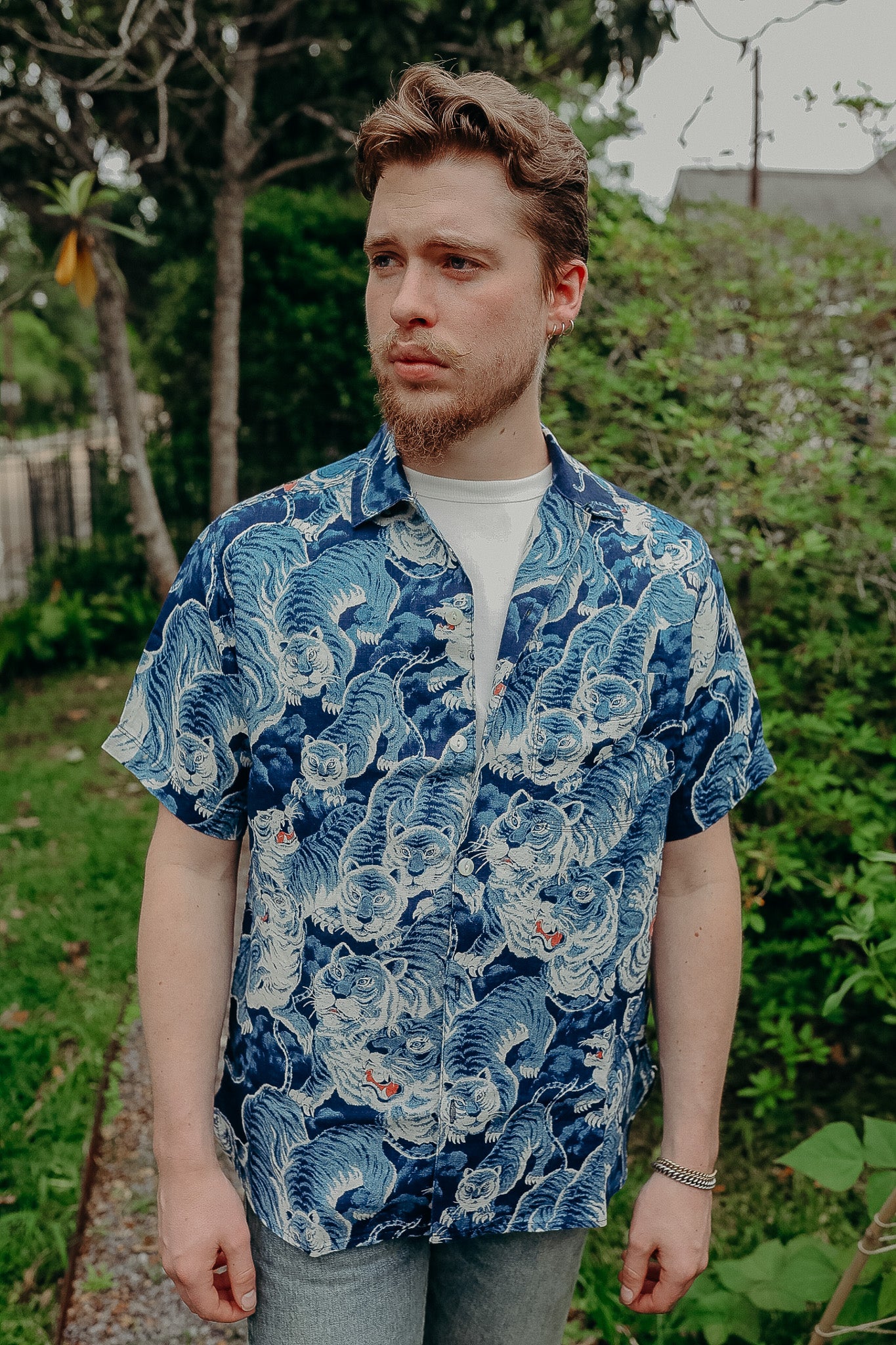 Freenote Cloth Tiger Hawaiian Shirt - Ice