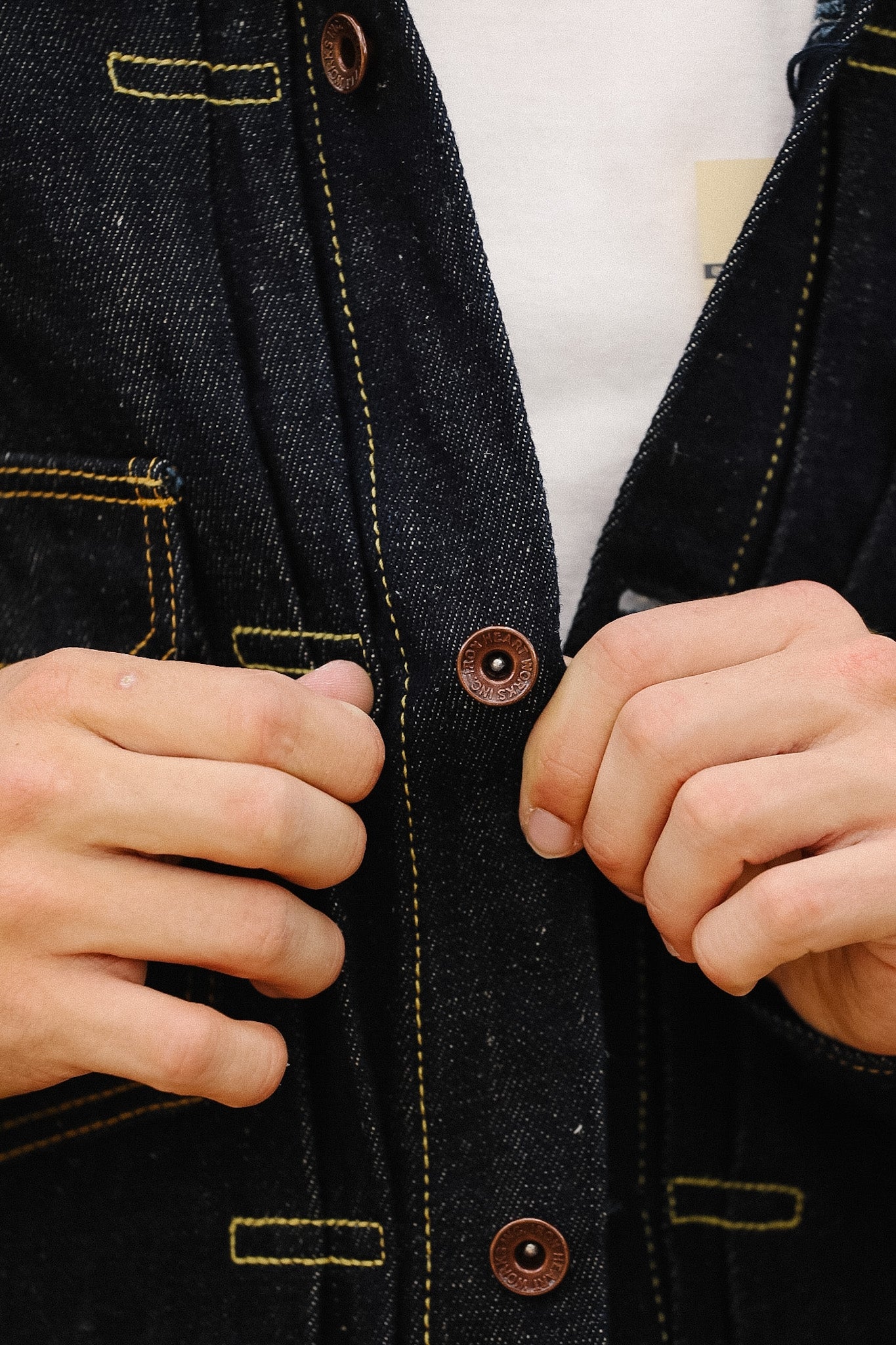 IHJ-163-IND Iron Heart 14oz Cotton/Linen Denim Type II Jacket - Indigo