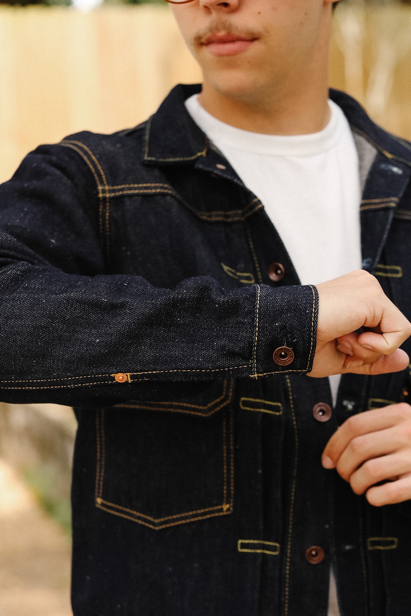 IHJ-163-IND Iron Heart 14oz Cotton/Linen Denim Type II Jacket - Indigo