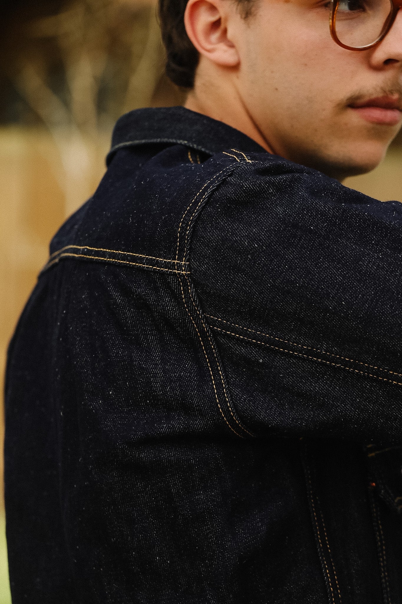 IHJ-163-IND Iron Heart 14oz Cotton/Linen Denim Type II Jacket - Indigo
