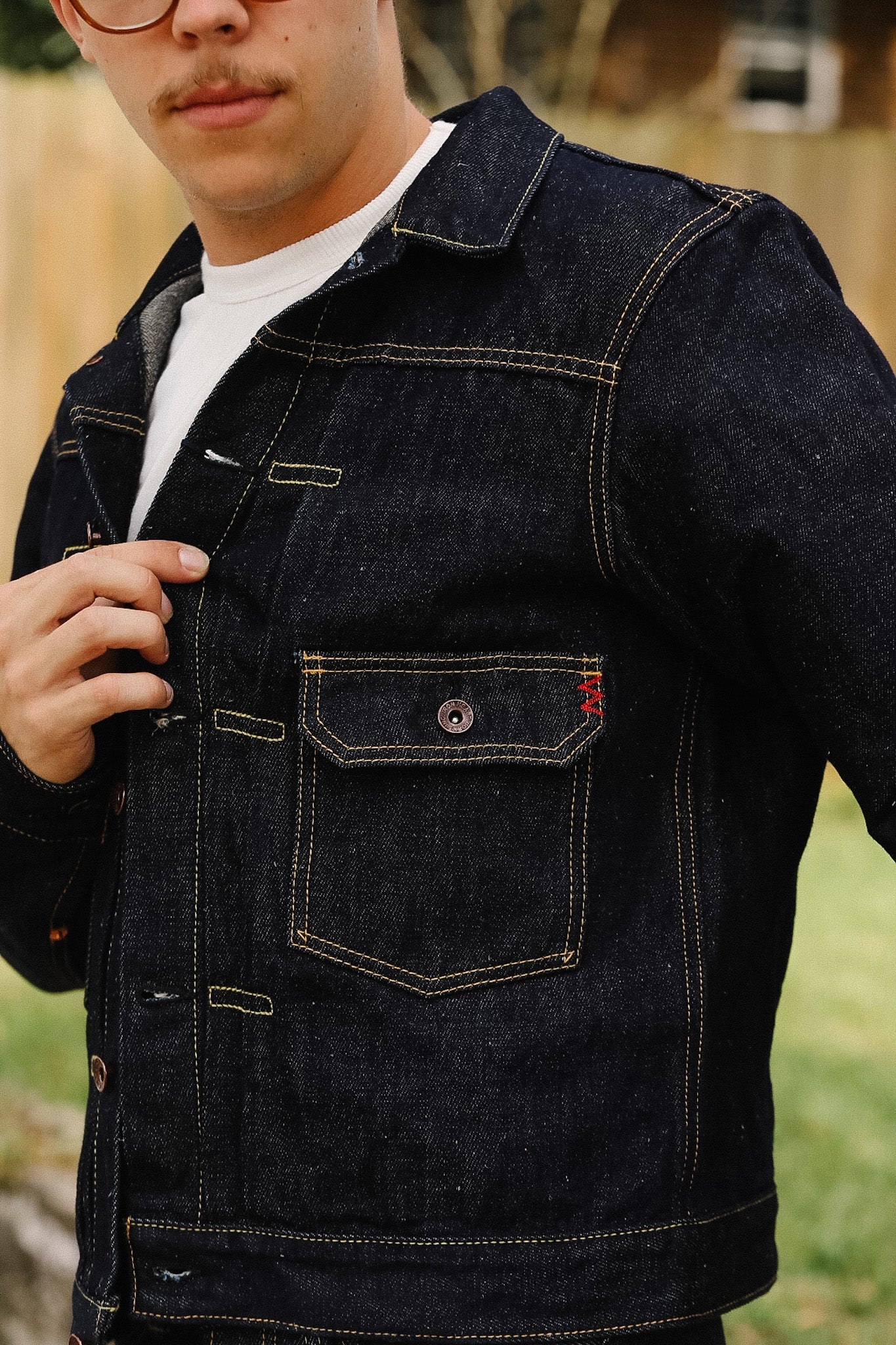 IHJ-163-IND Iron Heart 14oz Cotton/Linen Denim Type II Jacket - Indigo