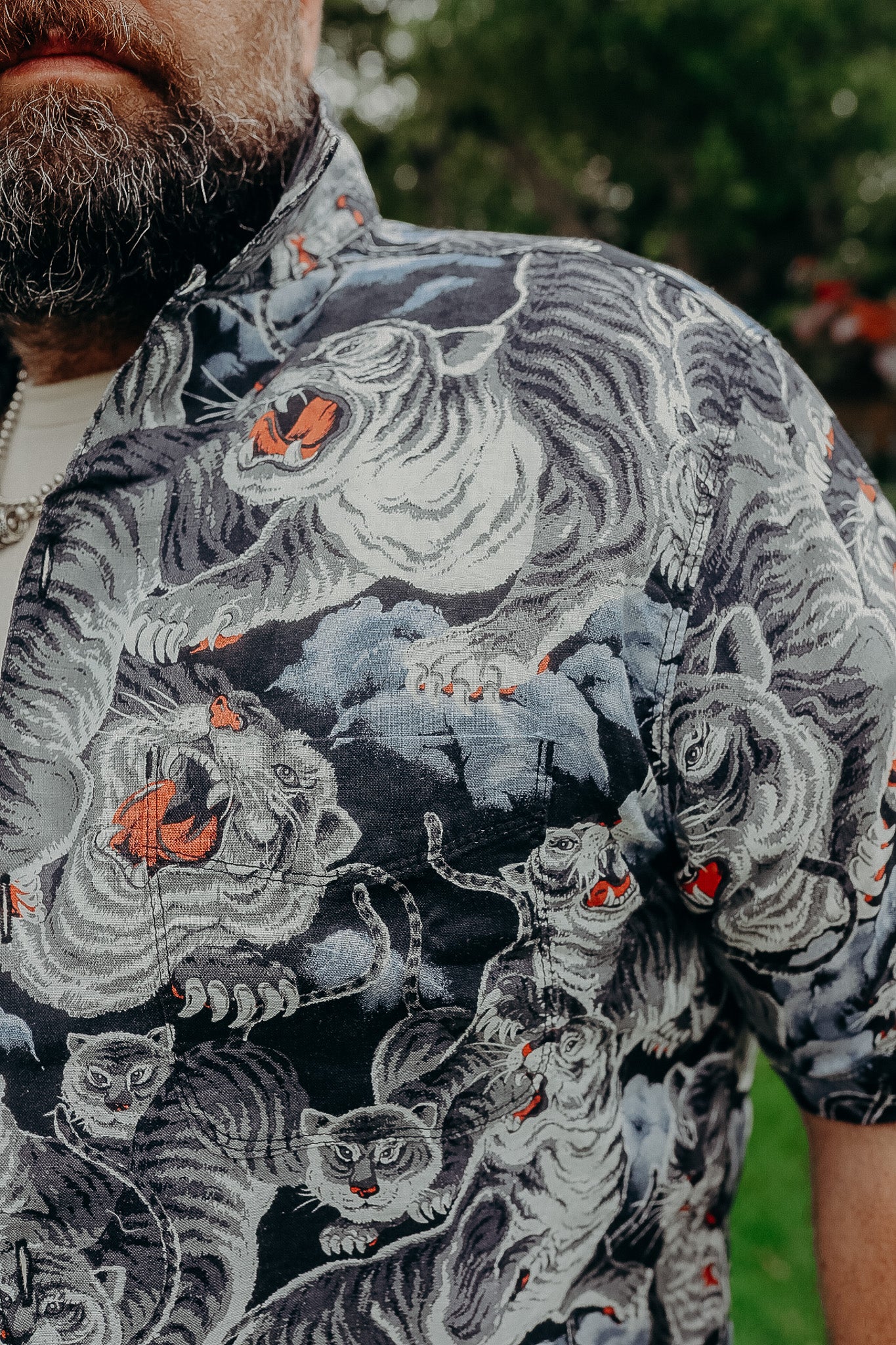 Freenote Cloth Tiger Hawaiian Shirt - Black