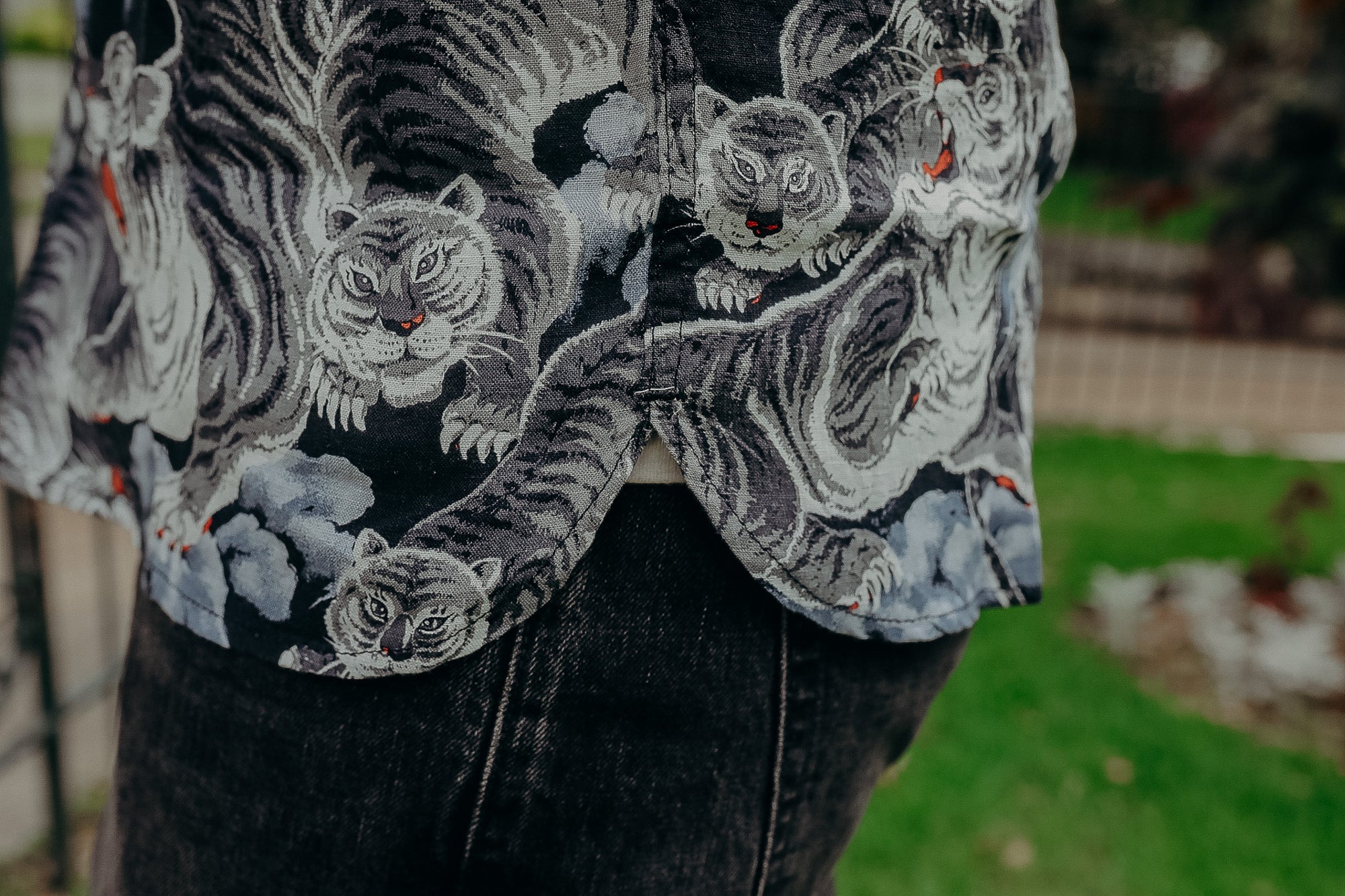 Freenote Cloth Tiger Hawaiian Shirt - Black