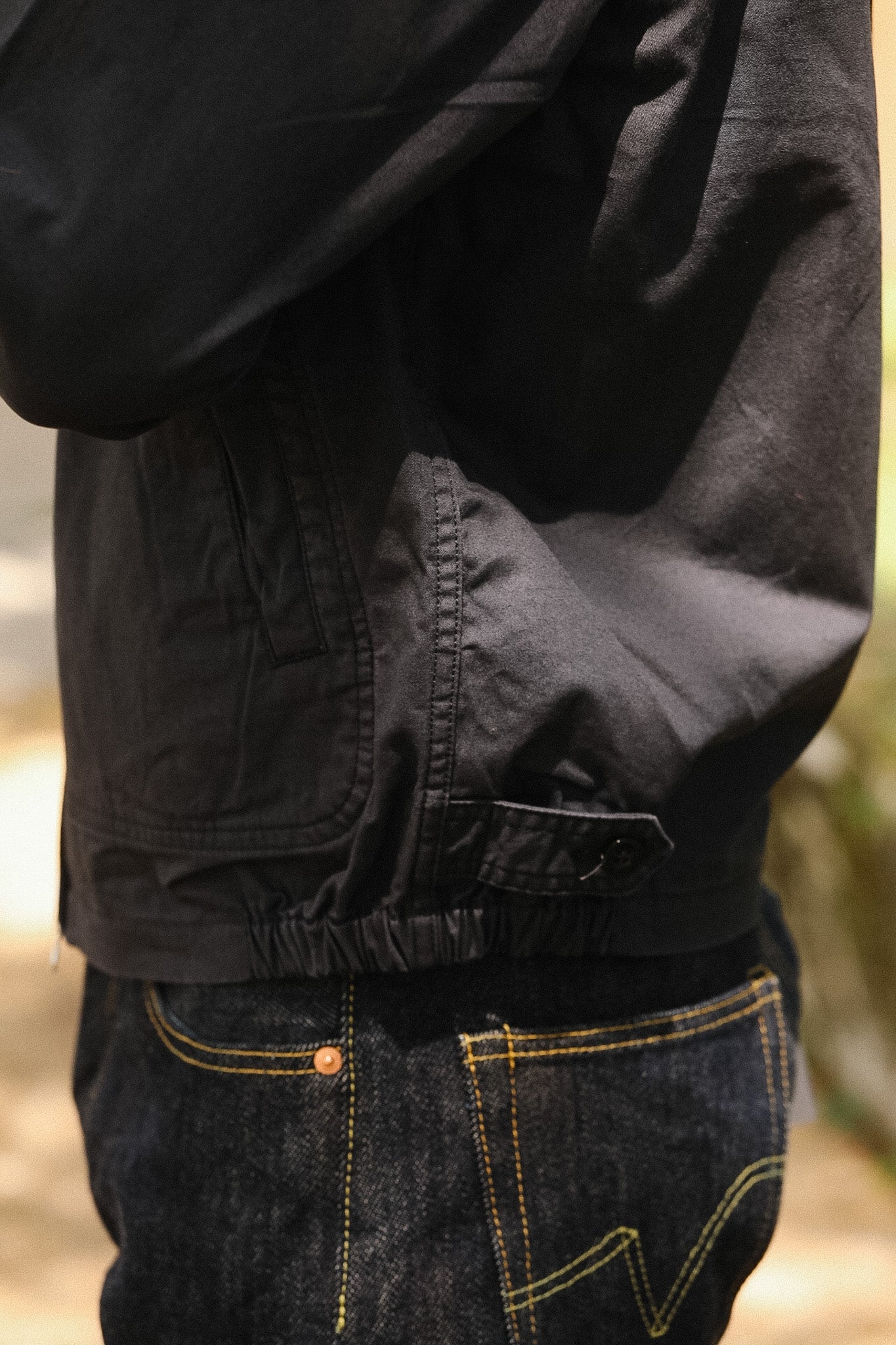 IHJ-165-BLK Iron Heart 6.2oz Serge Drizzler Jacket - Black