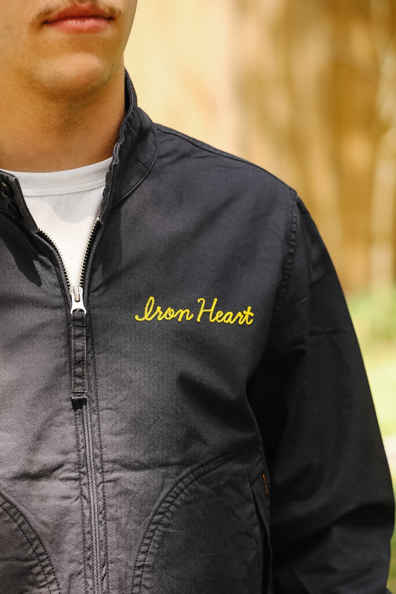 IHJ-165-BLK Iron Heart 6.2oz Serge Drizzler Jacket - Black