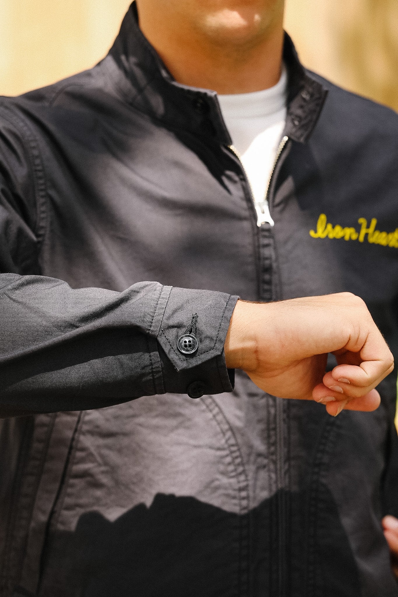 IHJ-165-BLK Iron Heart 6.2oz Serge Drizzler Jacket - Black