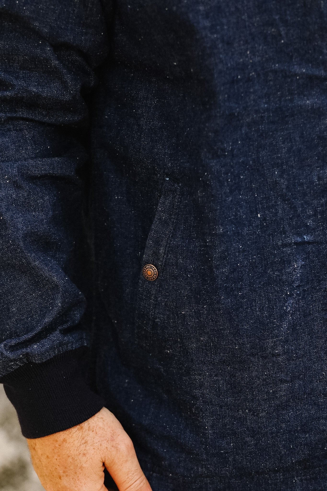 IHJ-161-IND-NP Iron Heart 10oz Neppy Selvedge Denim Coach Jacket - Indigo - No Patch
