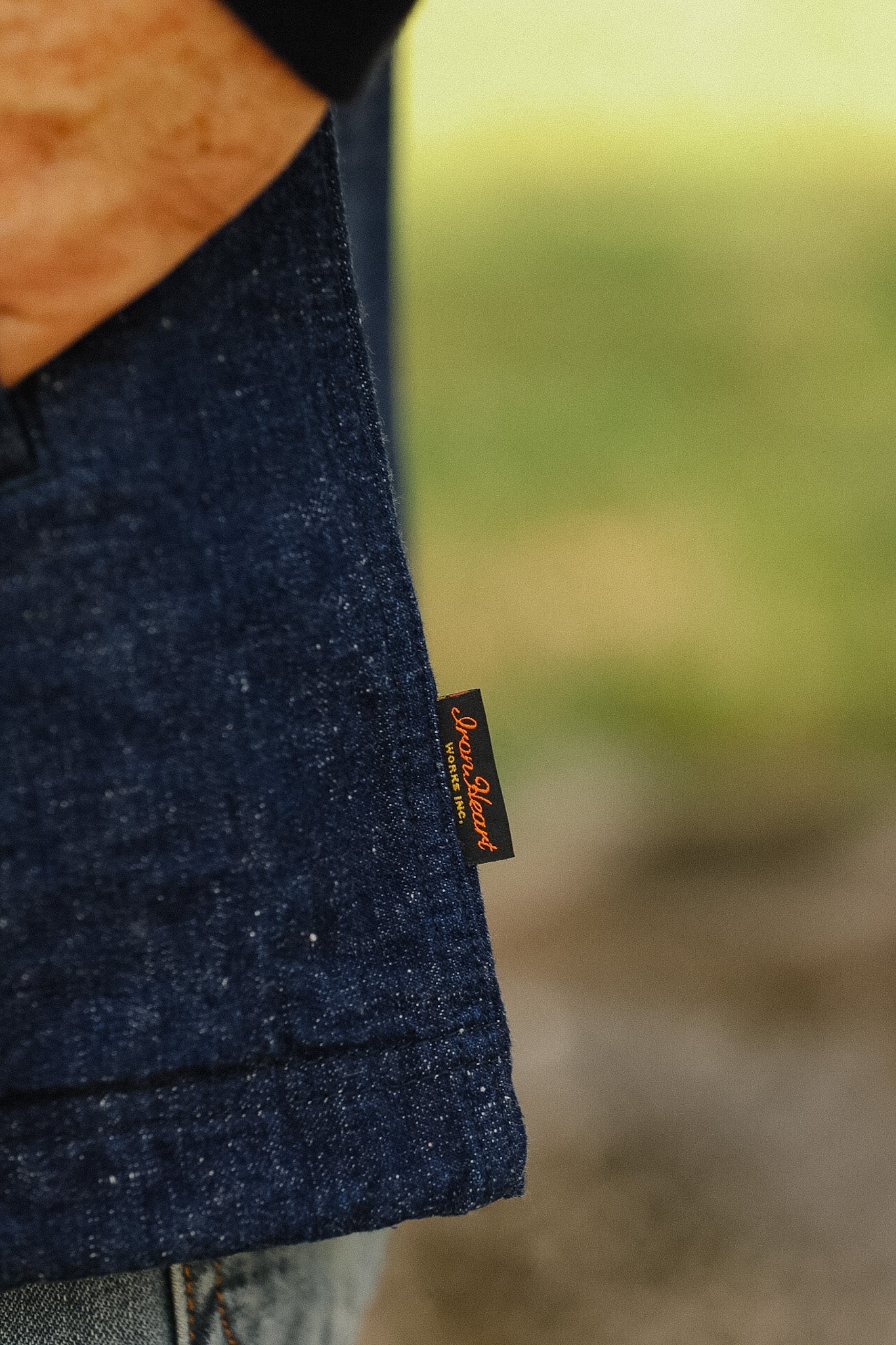 IHJ-161-IND-NP Iron Heart 10oz Neppy Selvedge Denim Coach Jacket - Indigo - No Patch