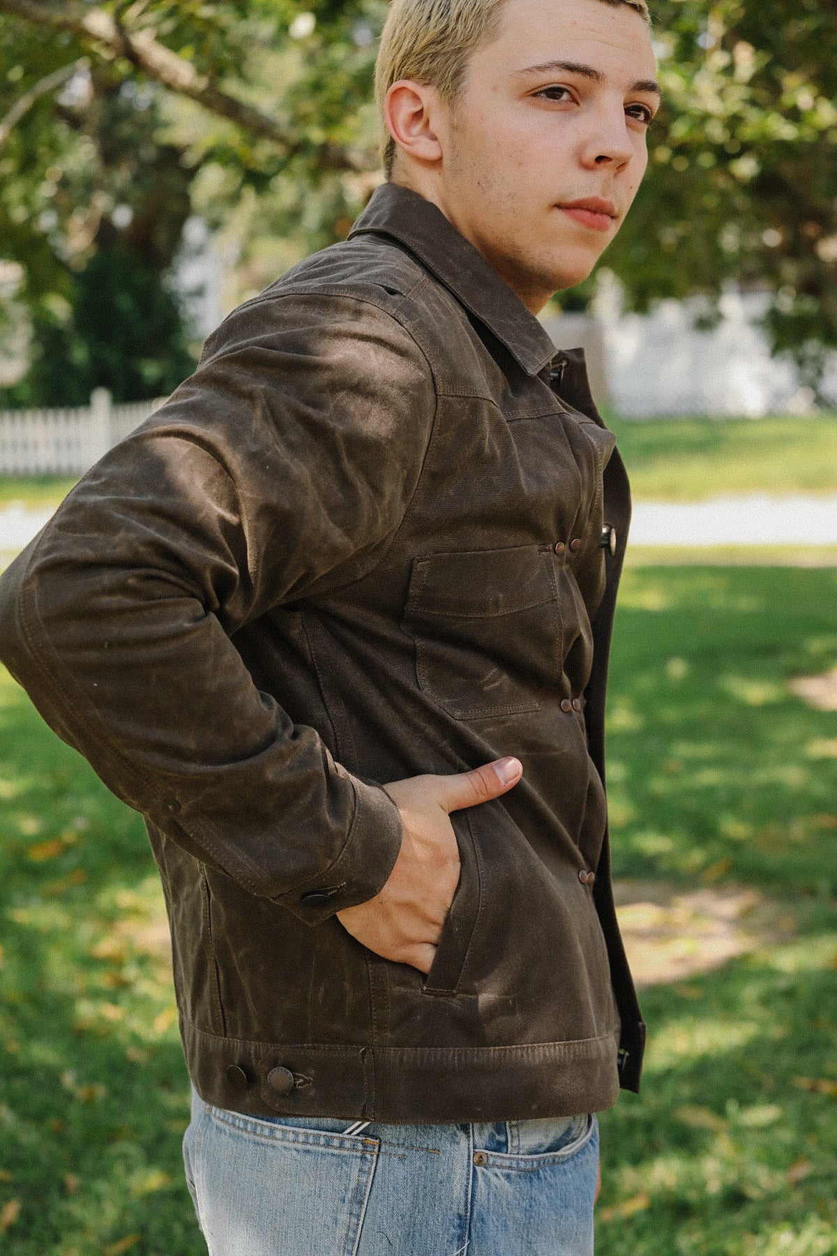 RJ-1 Riders Jacket Waxed Canvas- Oak