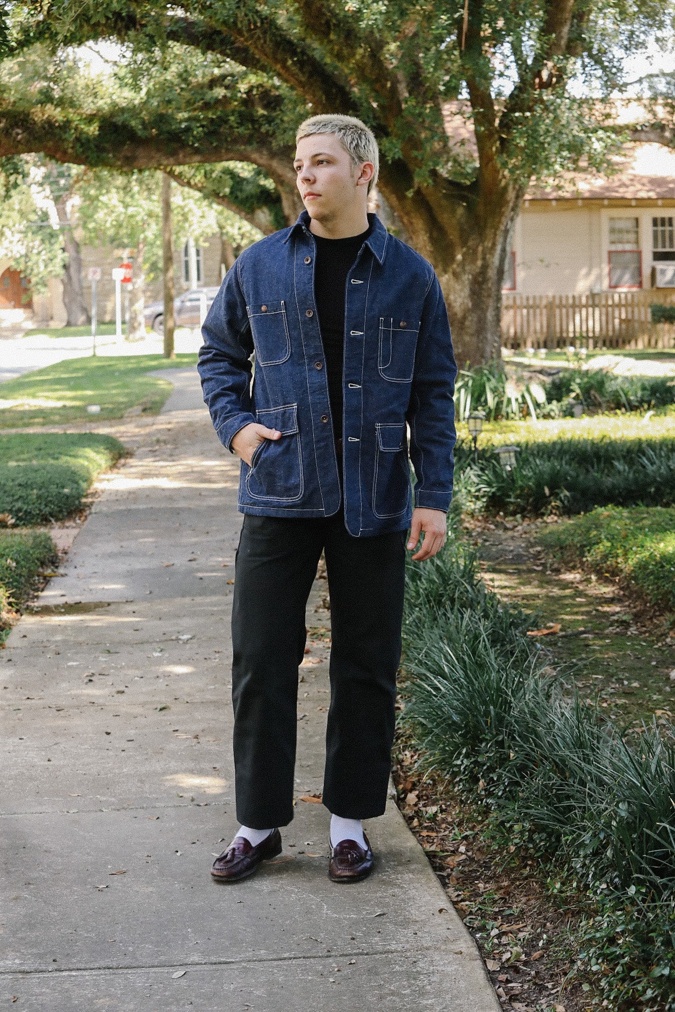 10oz Selvedge Denim Blanket Lined Chore Jacket - Indigo IHJ-149-IND