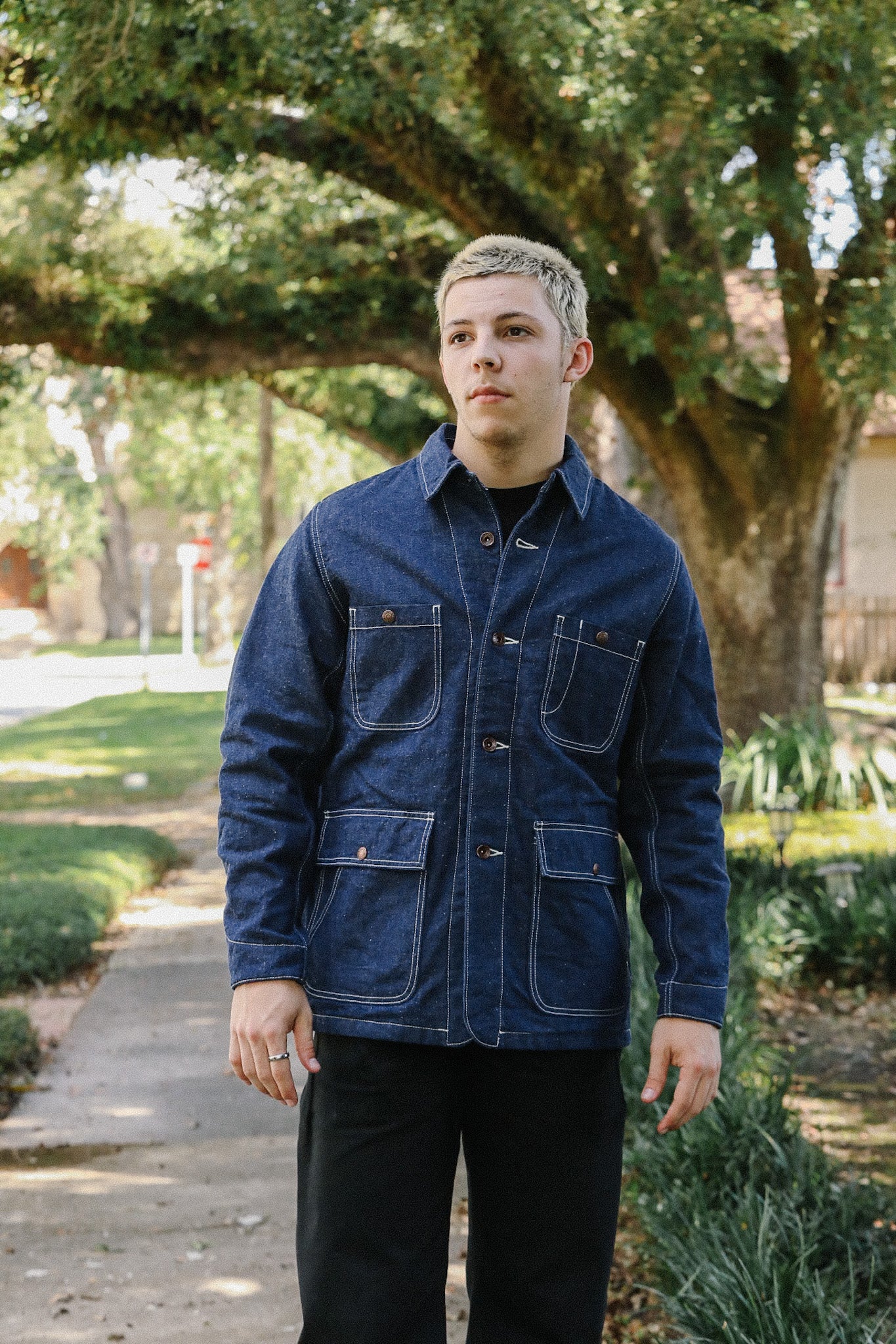 10oz Selvedge Denim Blanket Lined Chore Jacket - Indigo IHJ-149-IND