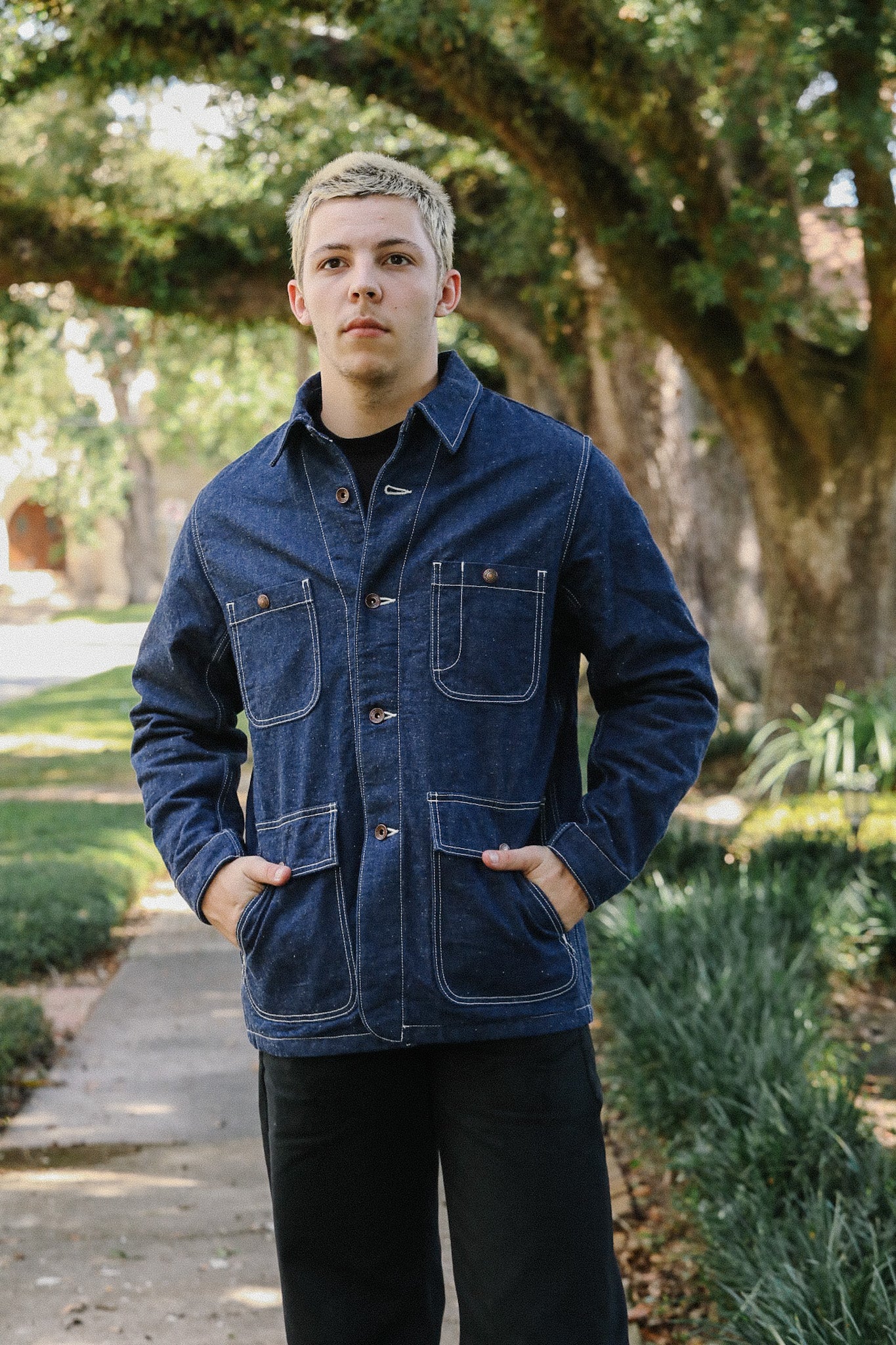 10oz Selvedge Denim Blanket Lined Chore Jacket - Indigo IHJ-149-IND
