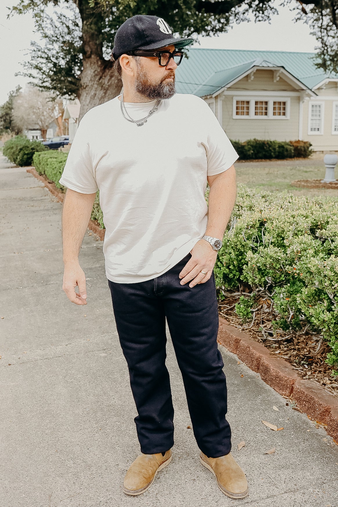 21oz Selvedge Denim Medium/High Rise Tapered Cut Jeans - Indigo Overdyed Black IH-888S-21od
