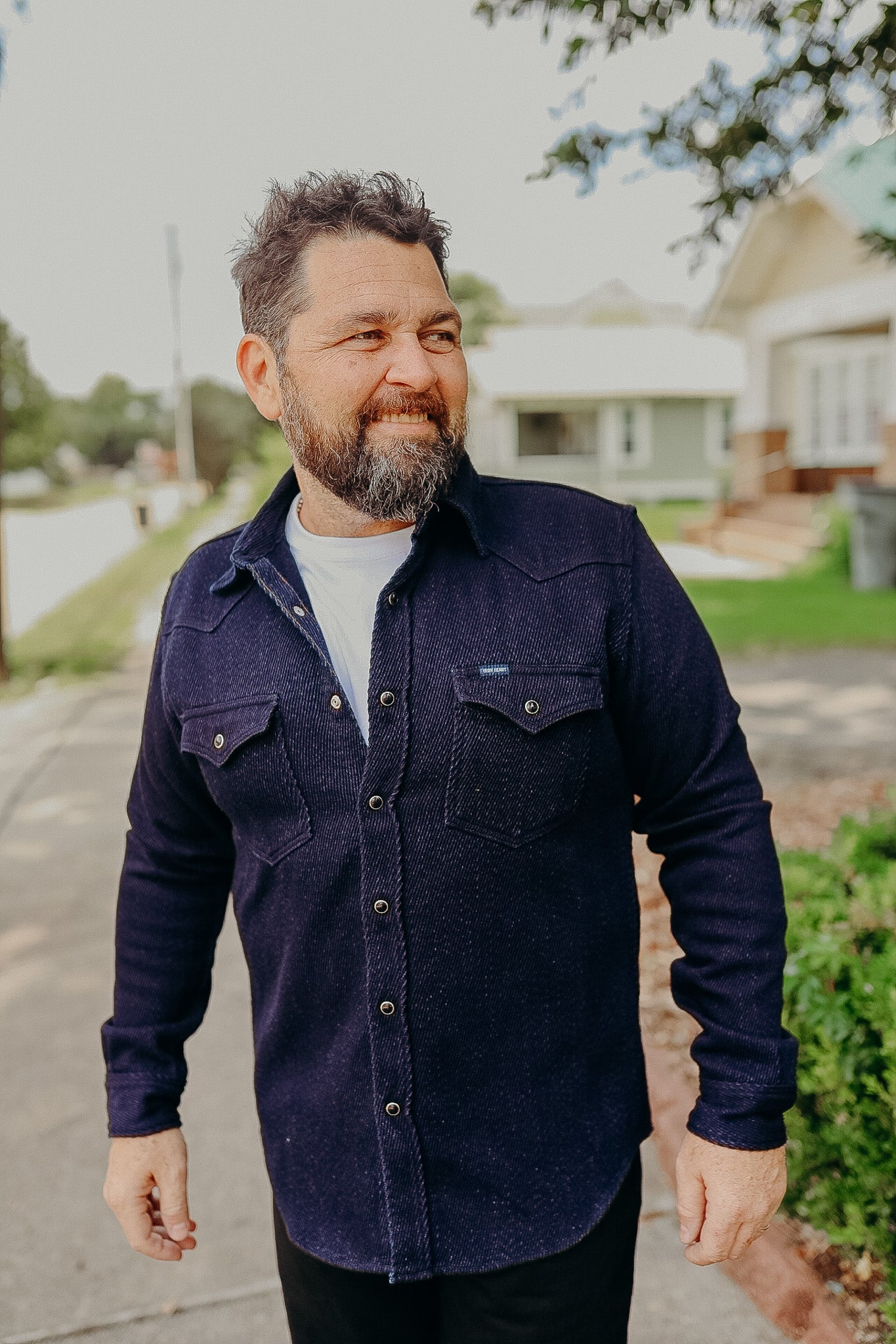 IHSH-208-IND Iron Heart Kersey Western Shirt - Indigo