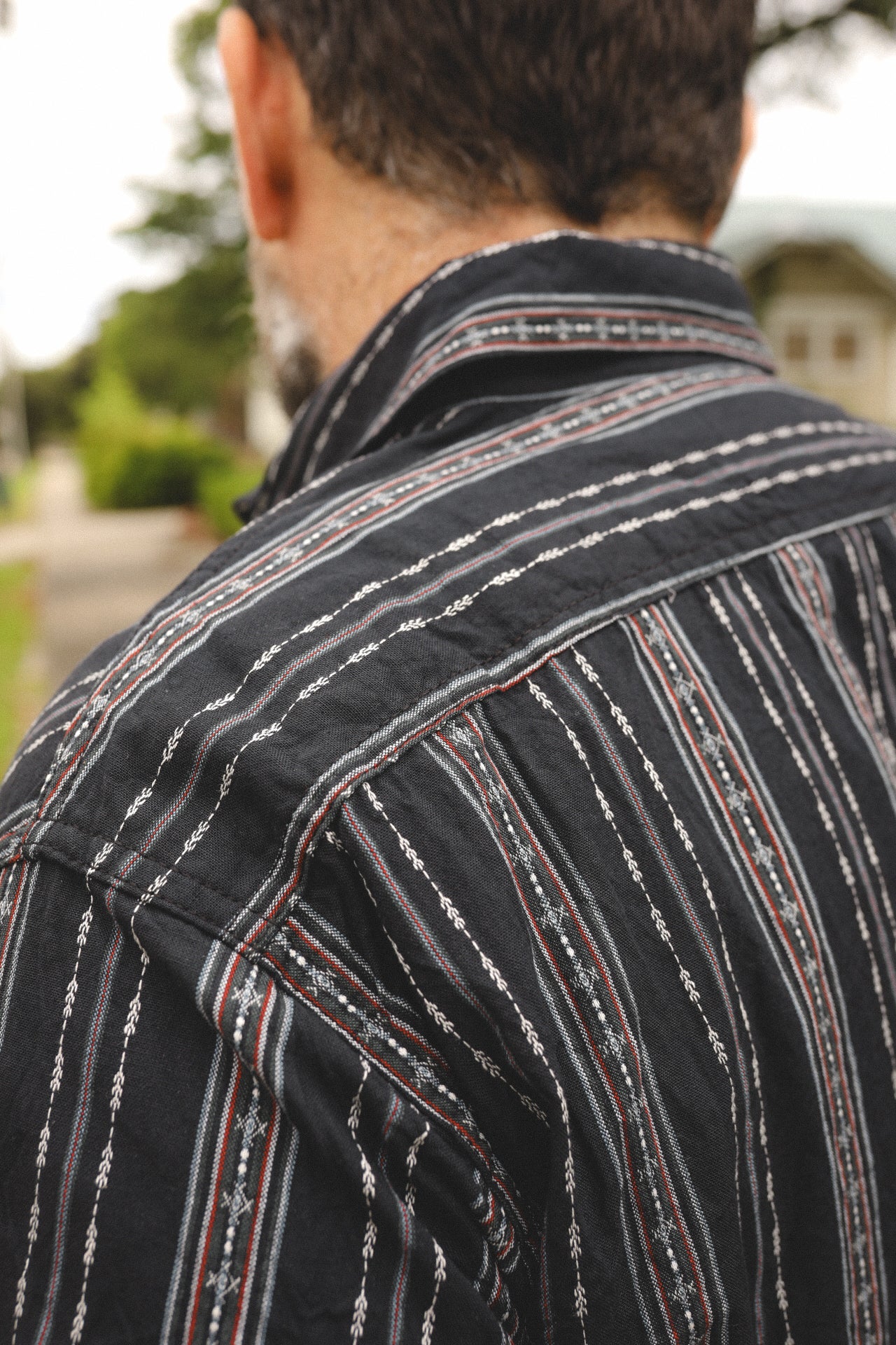 Native American Dobby Stripe Work- Black (SC29462)