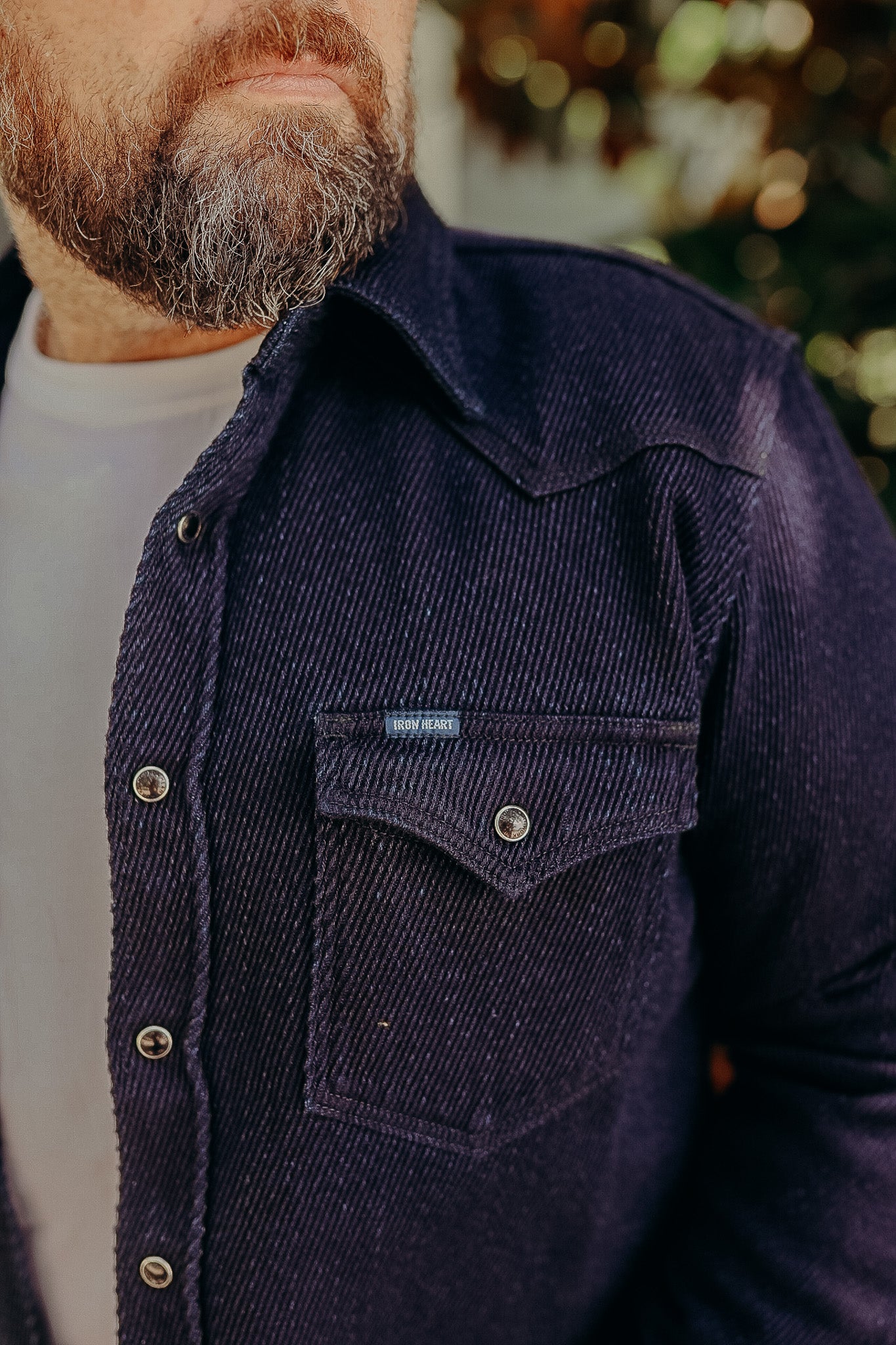IHSH-208-IND Iron Heart Kersey Western Shirt - Indigo