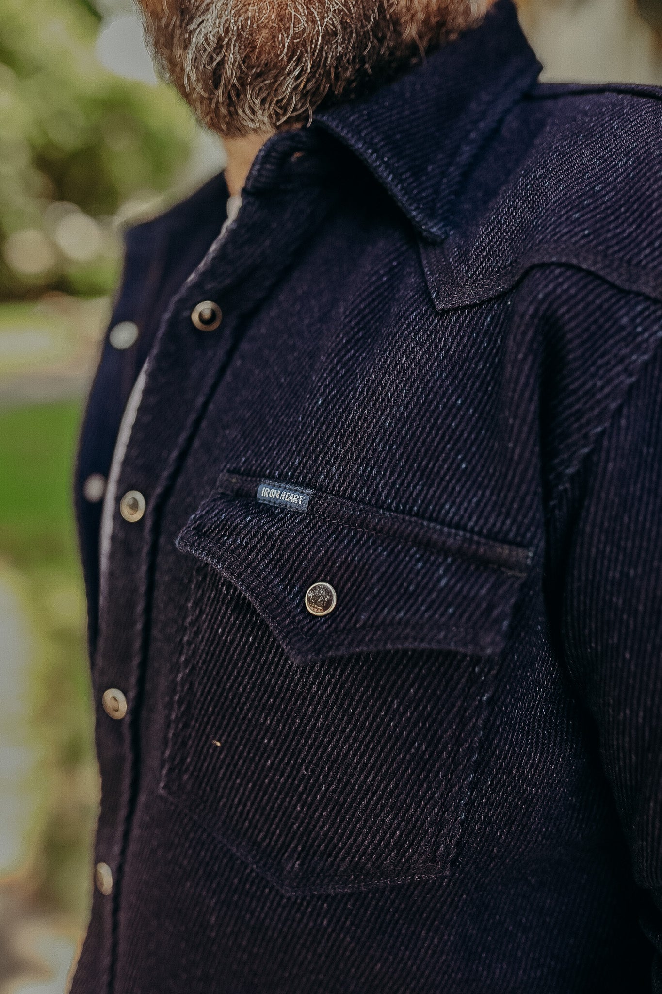 IHSH-208-IND Iron Heart Kersey Western Shirt - Indigo