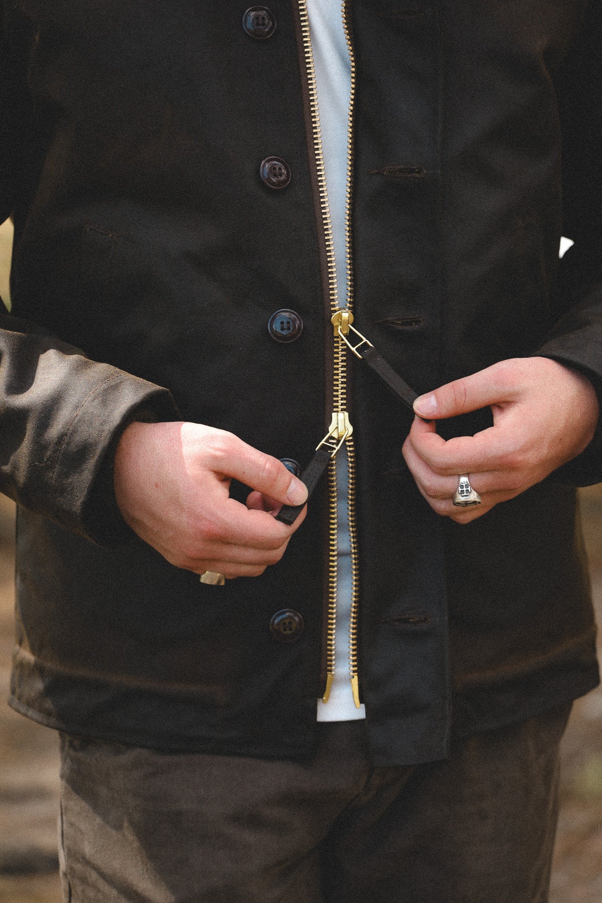 Dehen 1920 N-1 Deck Jacket Waxed Canvas- Fossil Brown/ Kodiak