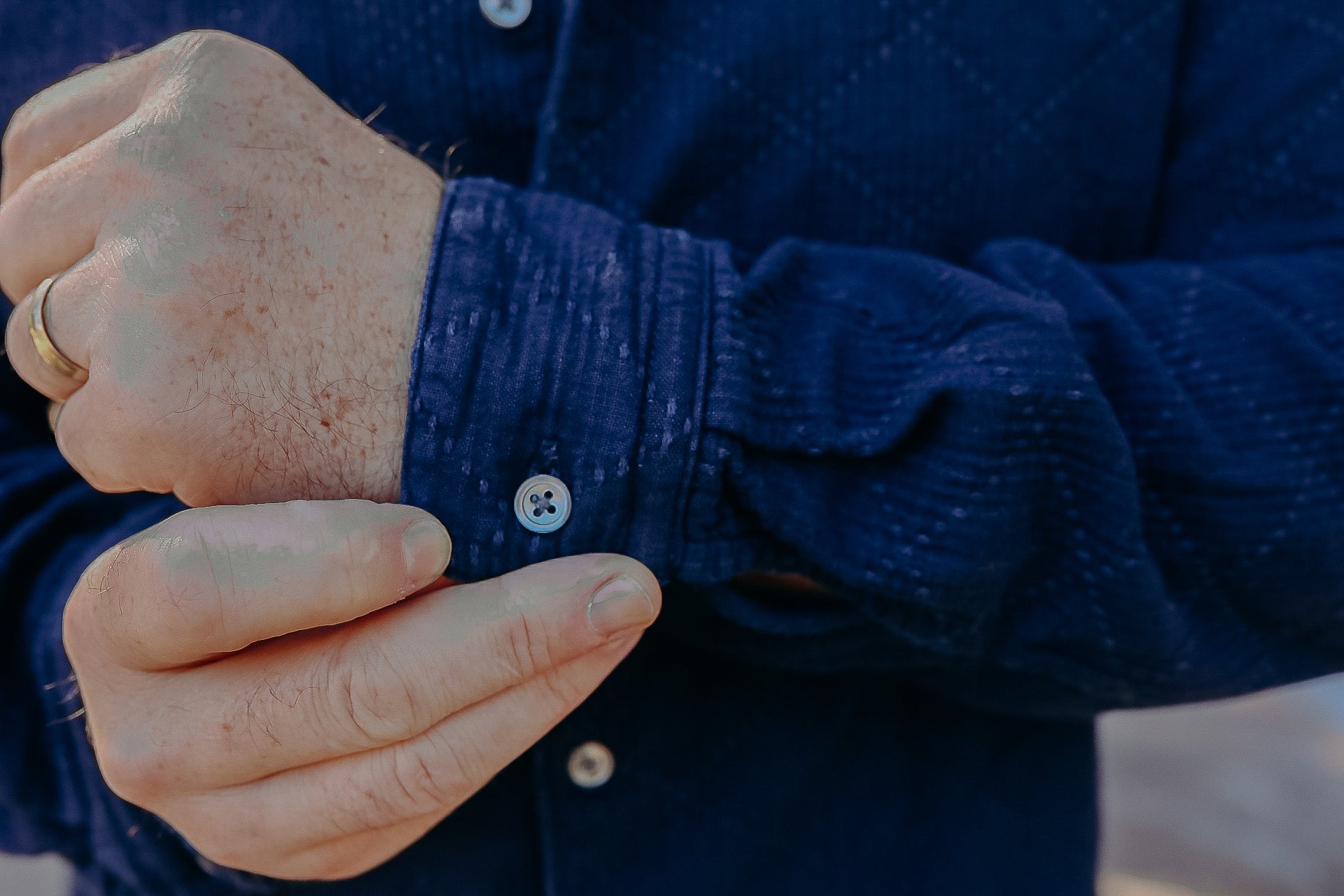 Sashiko Shirt- Indigo Garment Dyed (MXLS1028)