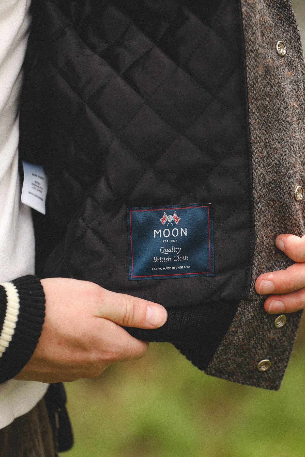 Dehen 1920 Varsity Jacket- Donegal Wool / Milk Leather