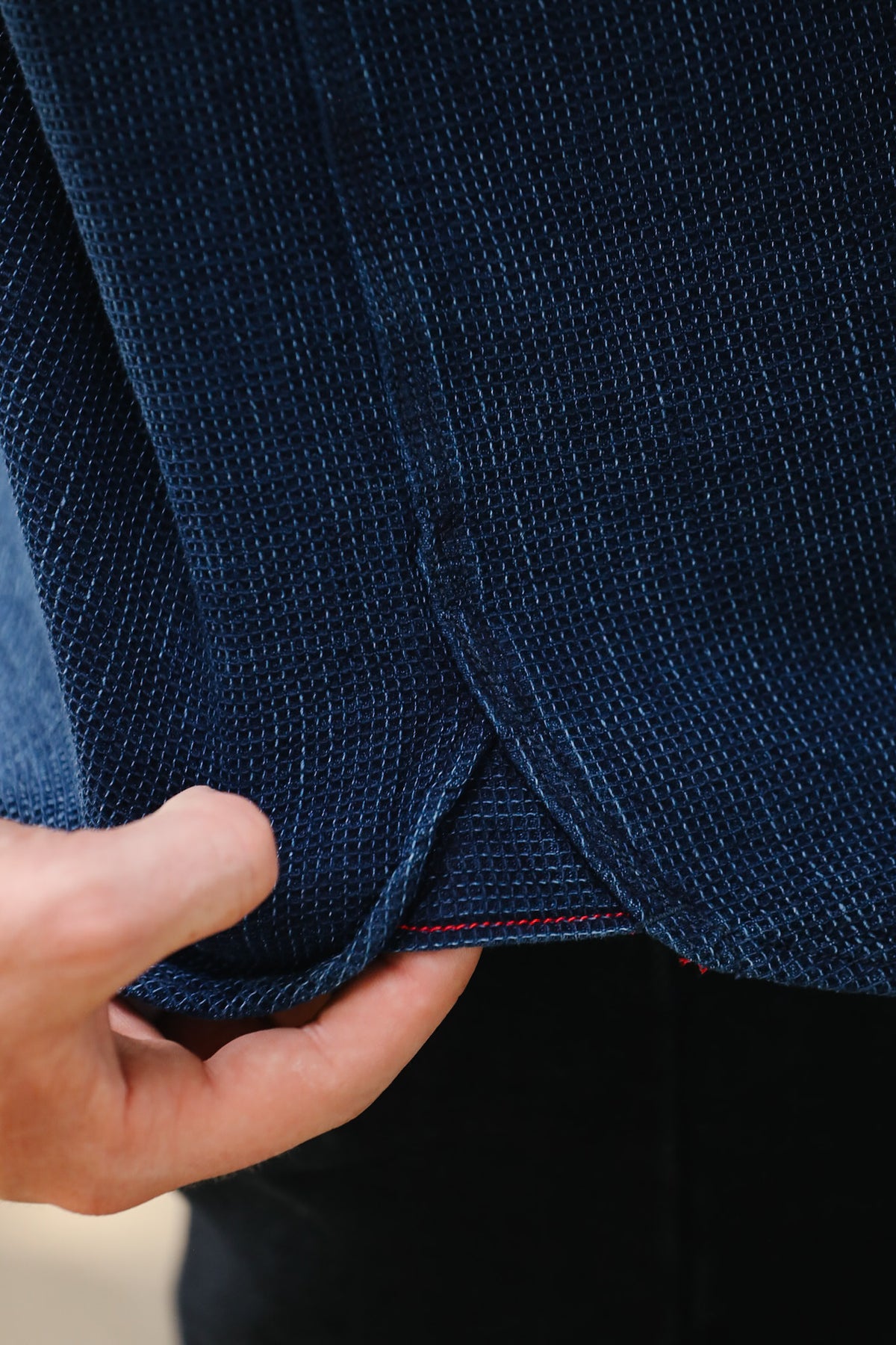 IHSH-96-IND Iron Heart Waffle Work Shirt - Indigo