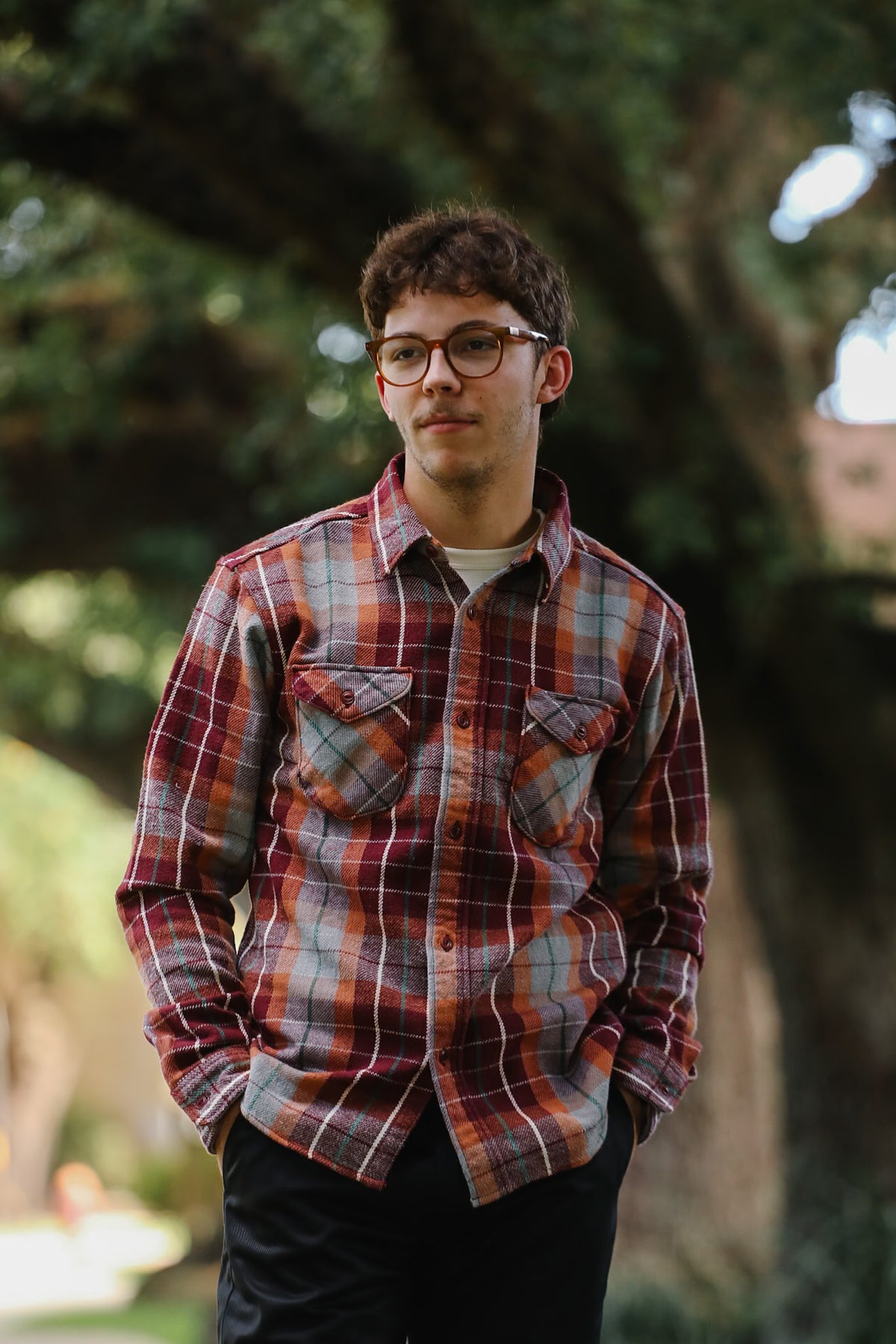 502653 UES Heavy Flannel Shirt- Wine