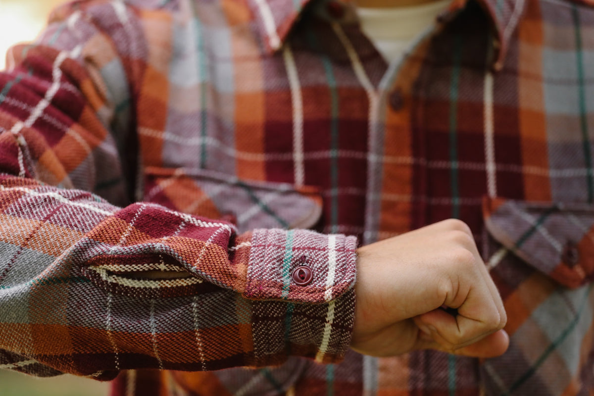 502653 UES Heavy Flannel Shirt- Wine