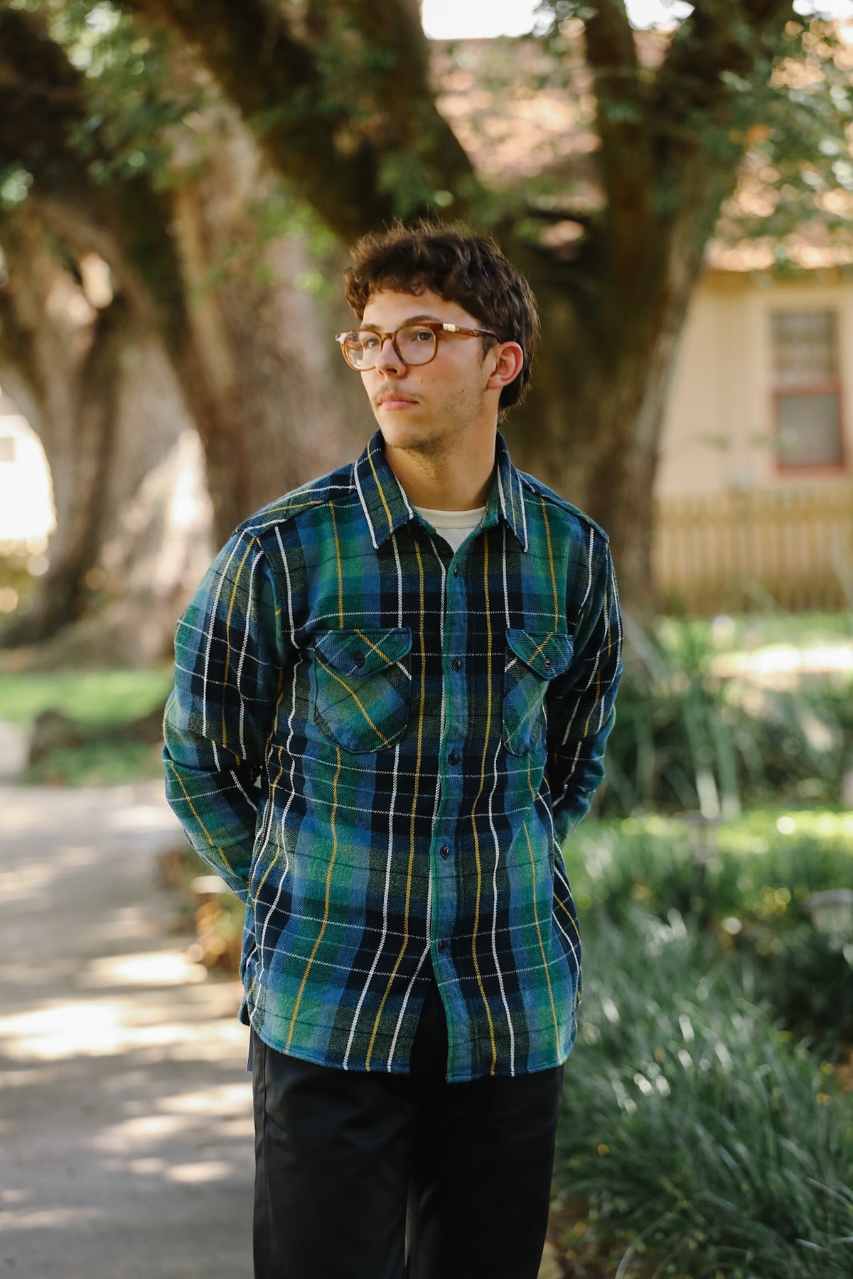 502653 UES Heavy Flannel Shirt- Green