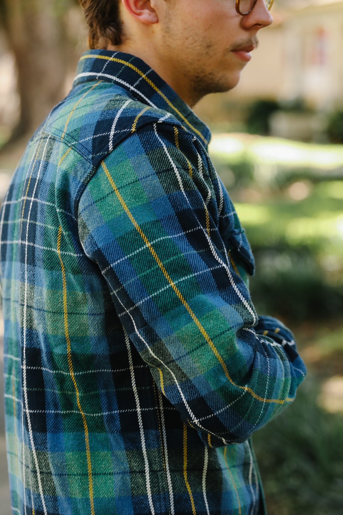 502653 UES Heavy Flannel Shirt- Green