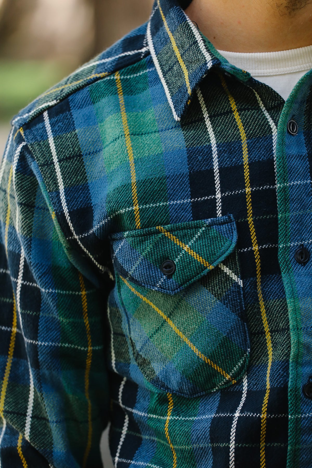 502653 UES Heavy Flannel Shirt- Green