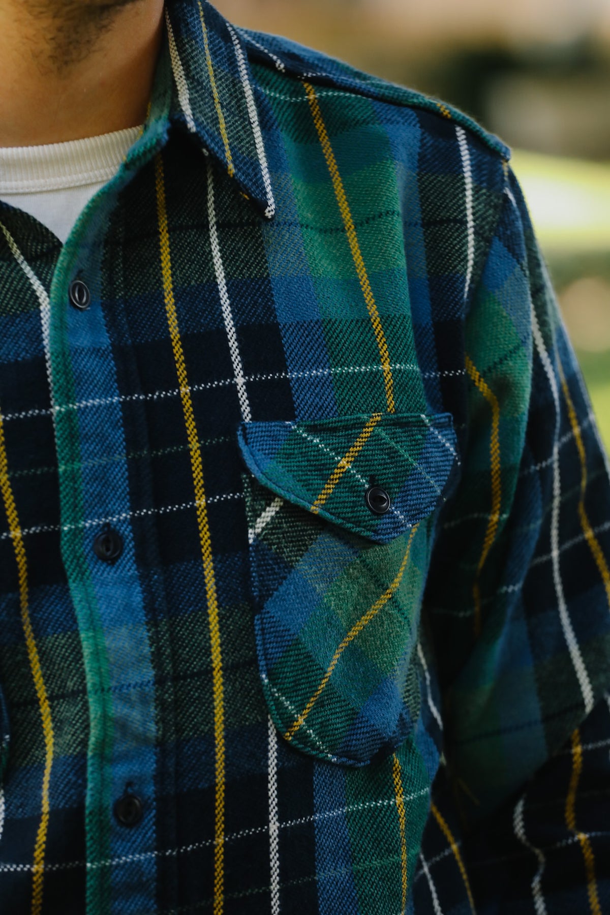 502653 UES Heavy Flannel Shirt- Green