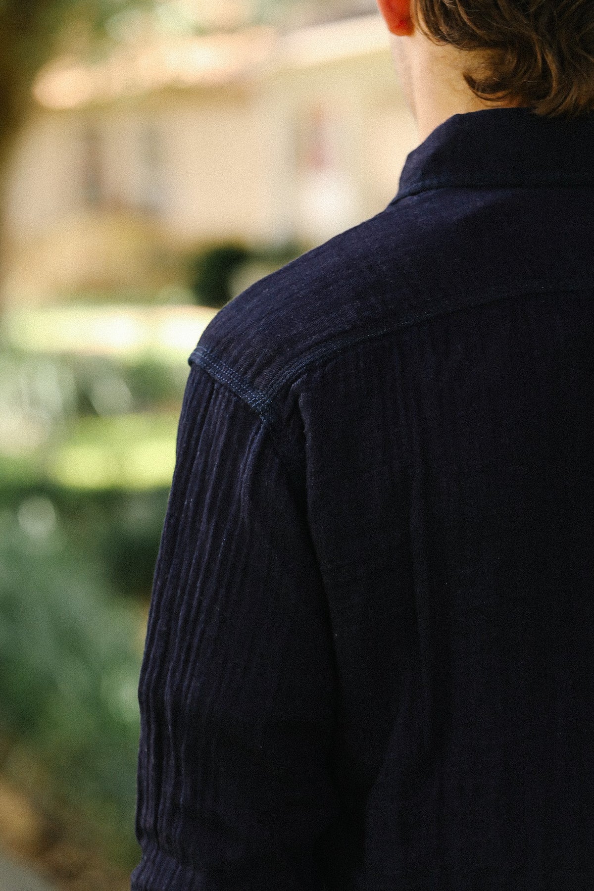 502604-1 UES Herringbone Double Gauze Shirt- Indigo