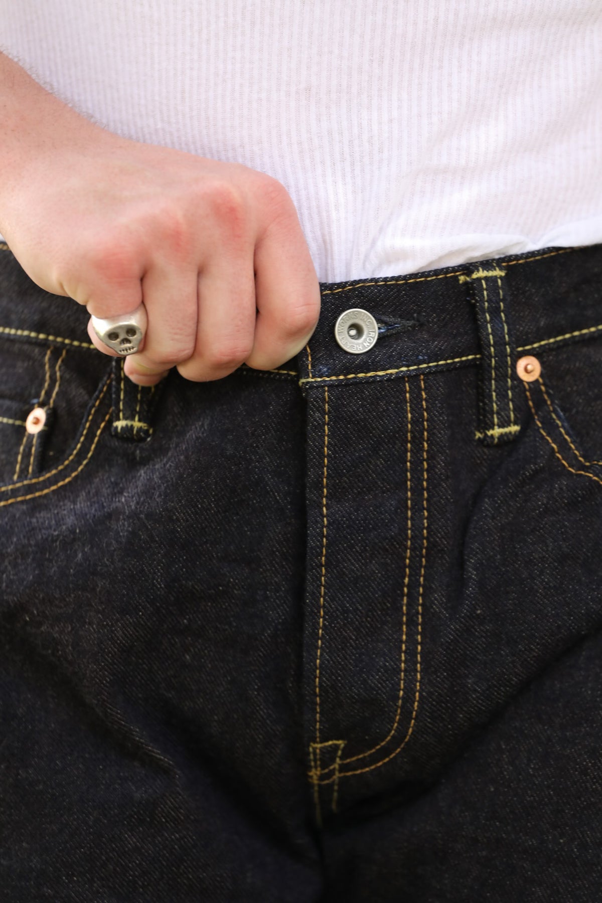 IH-555S-19L Iron Heart 19oz Left Hand Twill Selvedge Denim Super Slim Cut Jeans - Indigo