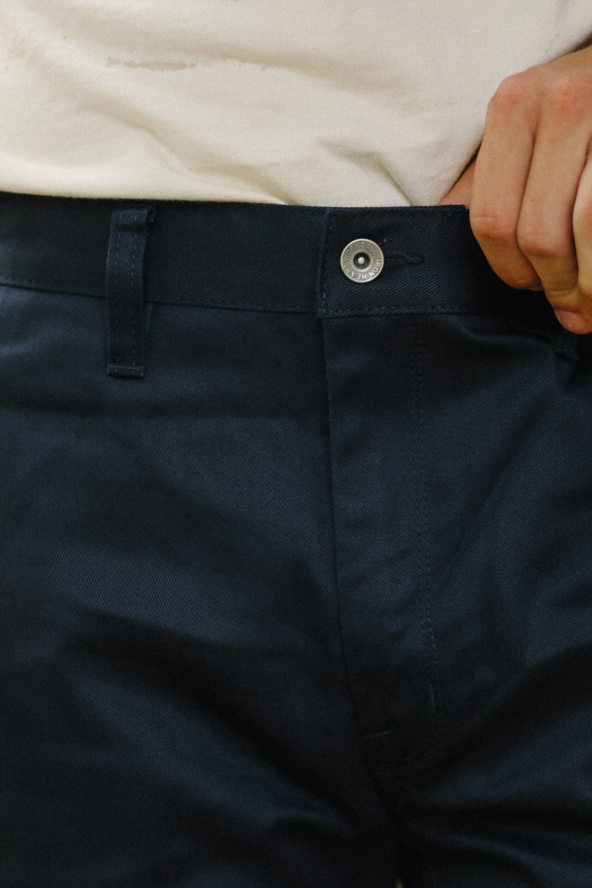 IH-717-NAV Iron Heart 9oz Mercerized Selvedge Cotton Straight Cut Chinos - Navy