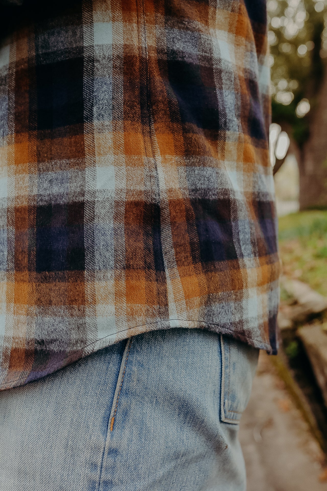 Dollard Shirt, Herringbone Check, Brown / Beige / Blue